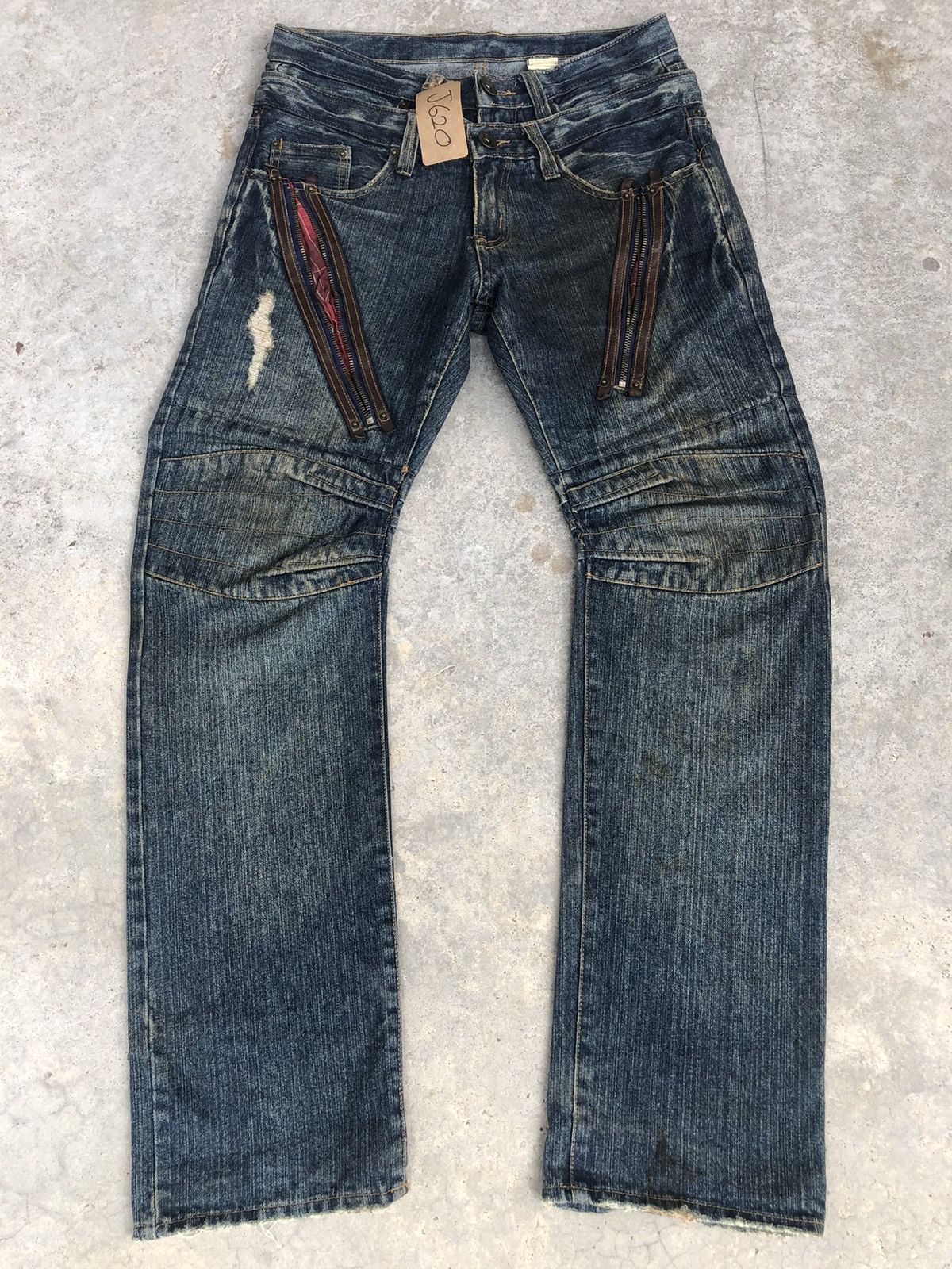 Japanese Brand Japanese Rosa Double Waist Distressed Jeans Size US 31 - 1 Thumbnail