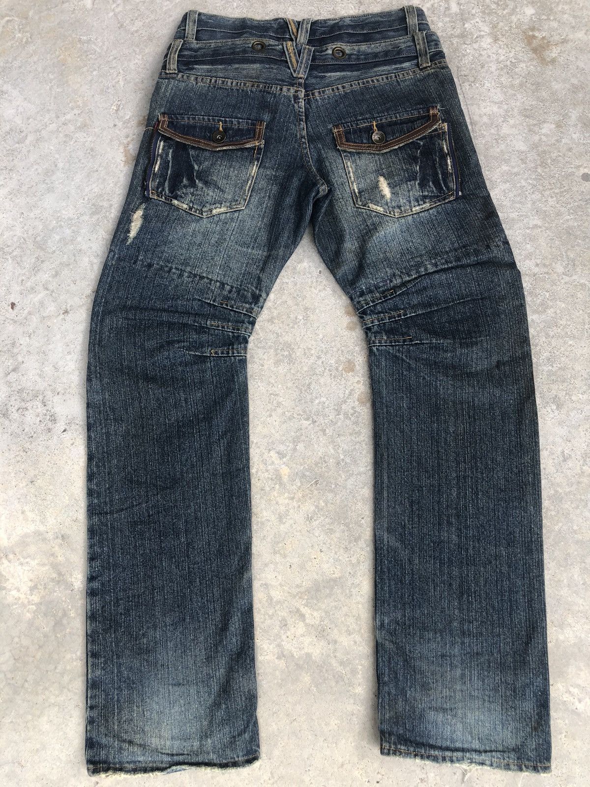 Japanese Brand Japanese Rosa Double Waist Distressed Jeans Size US 31 - 2 Thumbnail