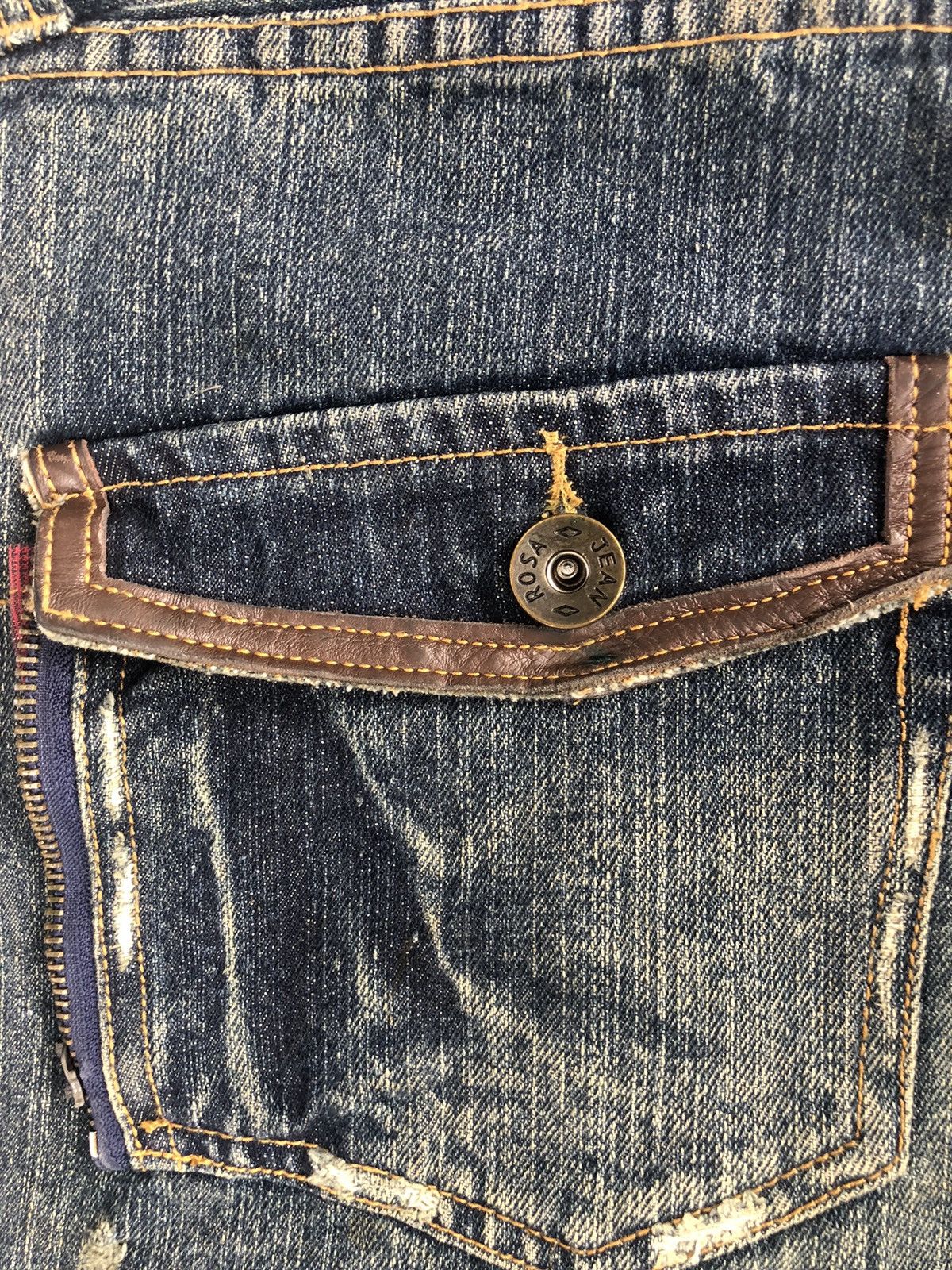 Japanese Brand Japanese Rosa Double Waist Distressed Jeans Size US 31 - 20 Thumbnail
