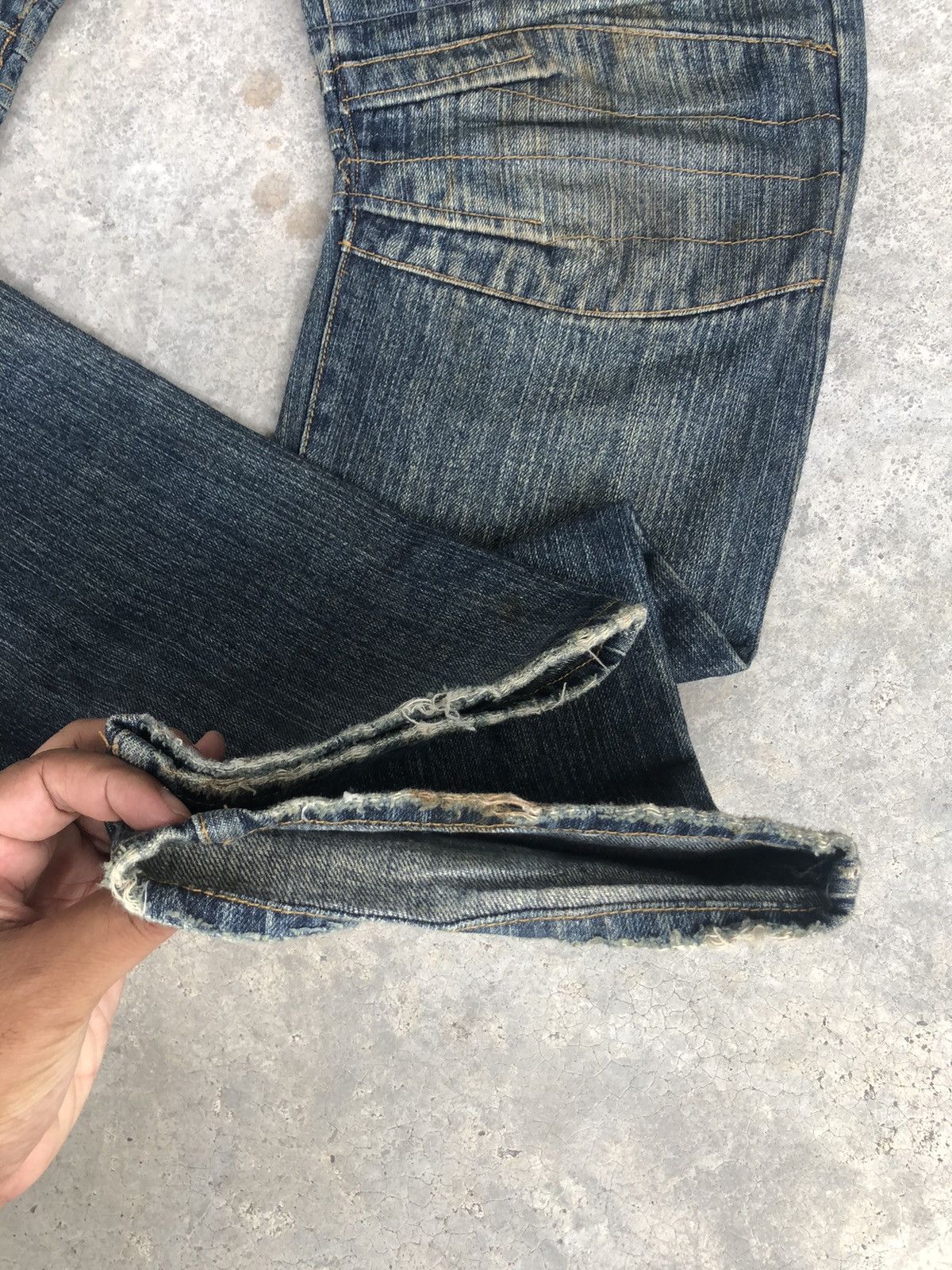 Japanese Brand Japanese Rosa Double Waist Distressed Jeans Size US 31 - 13 Thumbnail