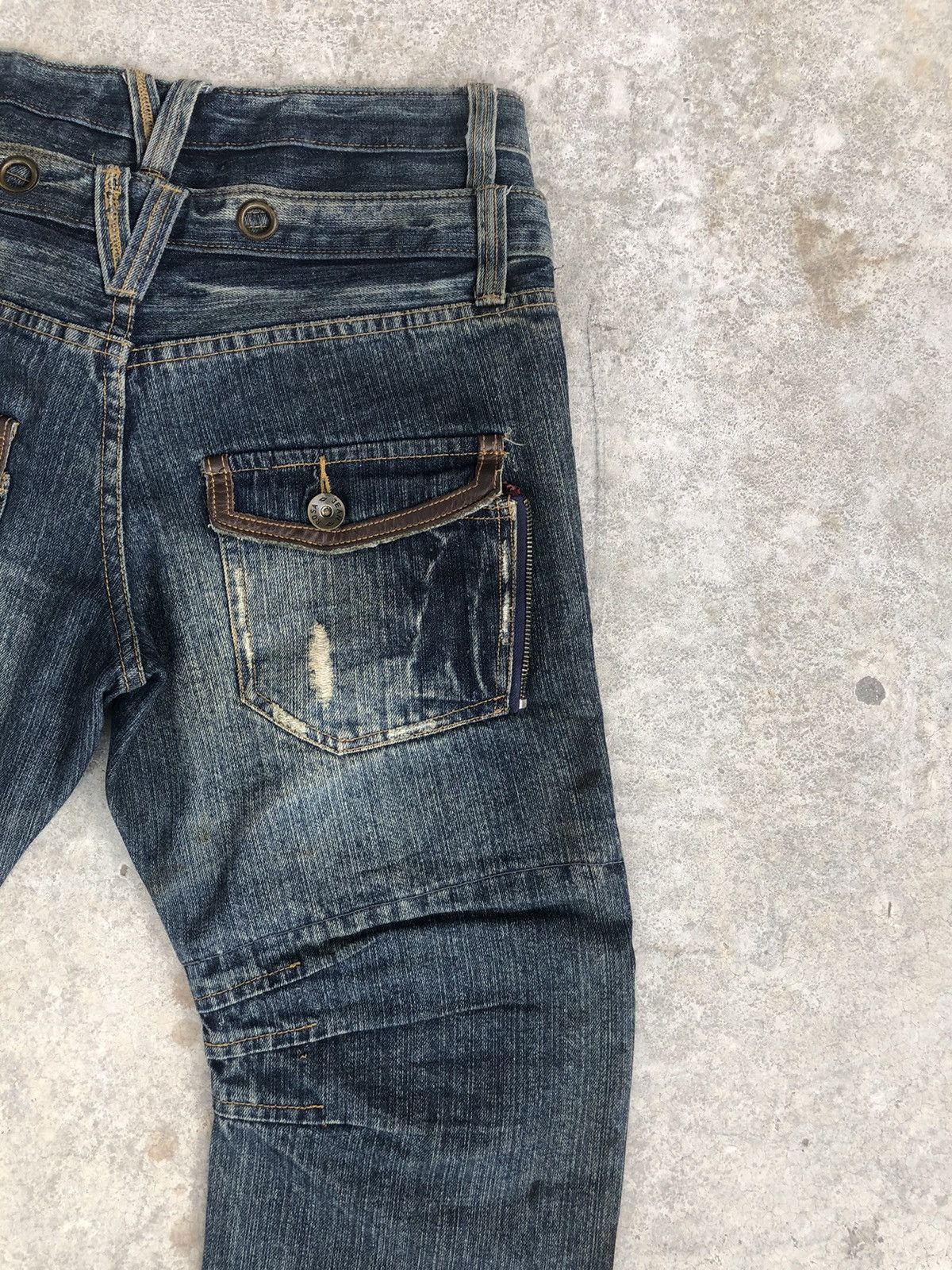 Japanese Brand Japanese Rosa Double Waist Distressed Jeans Size US 31 - 10 Thumbnail