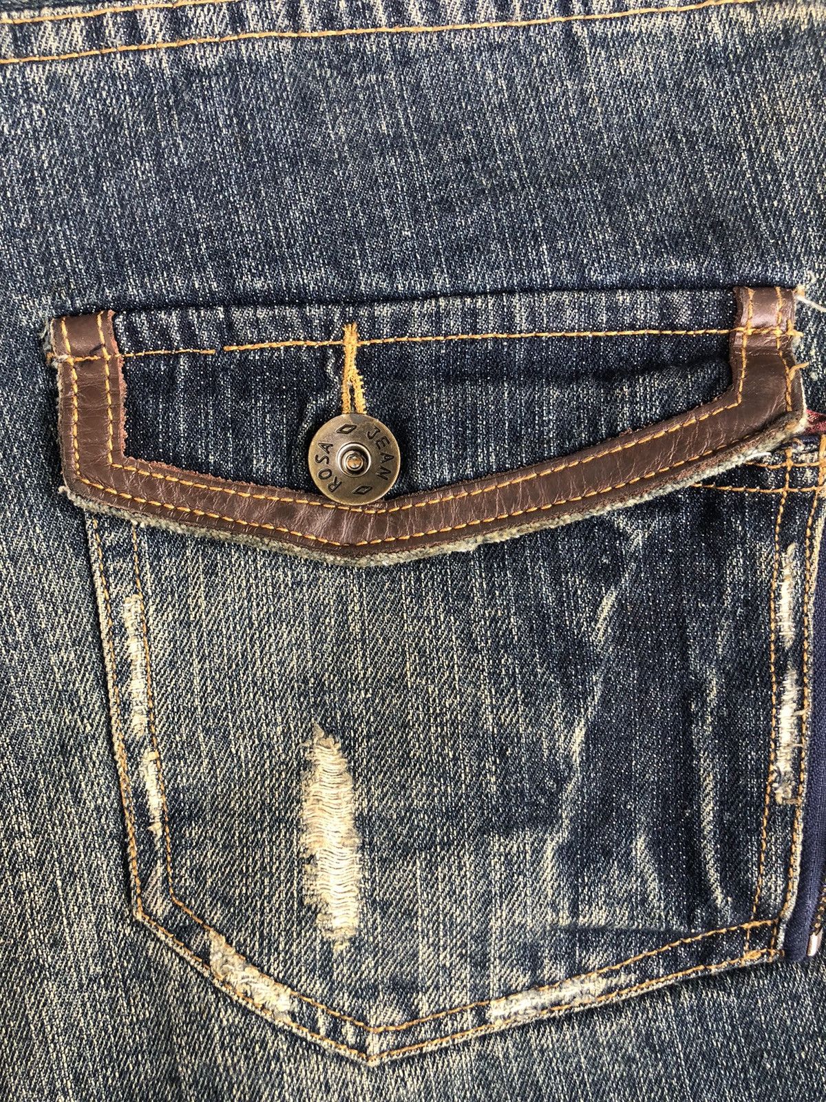 Japanese Brand Japanese Rosa Double Waist Distressed Jeans Size US 31 - 19 Thumbnail