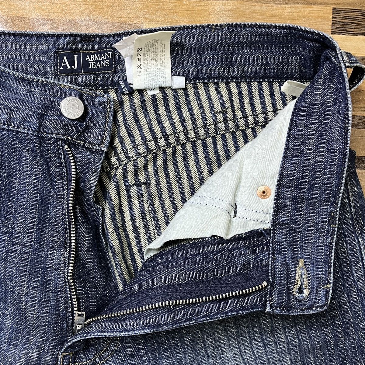 Armani × Vintage Vintage 90s Armani Jeans Striped Made In Italy Size US 29 - 8 Thumbnail