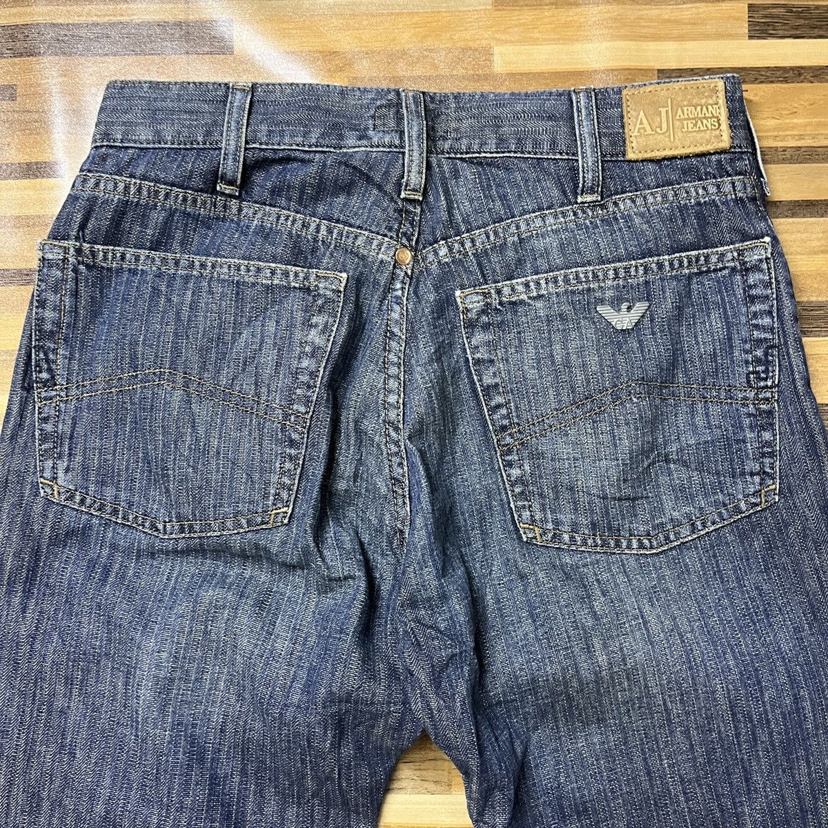 Armani × Vintage Vintage 90s Armani Jeans Striped Made In Italy Size US 29 - 17 Thumbnail