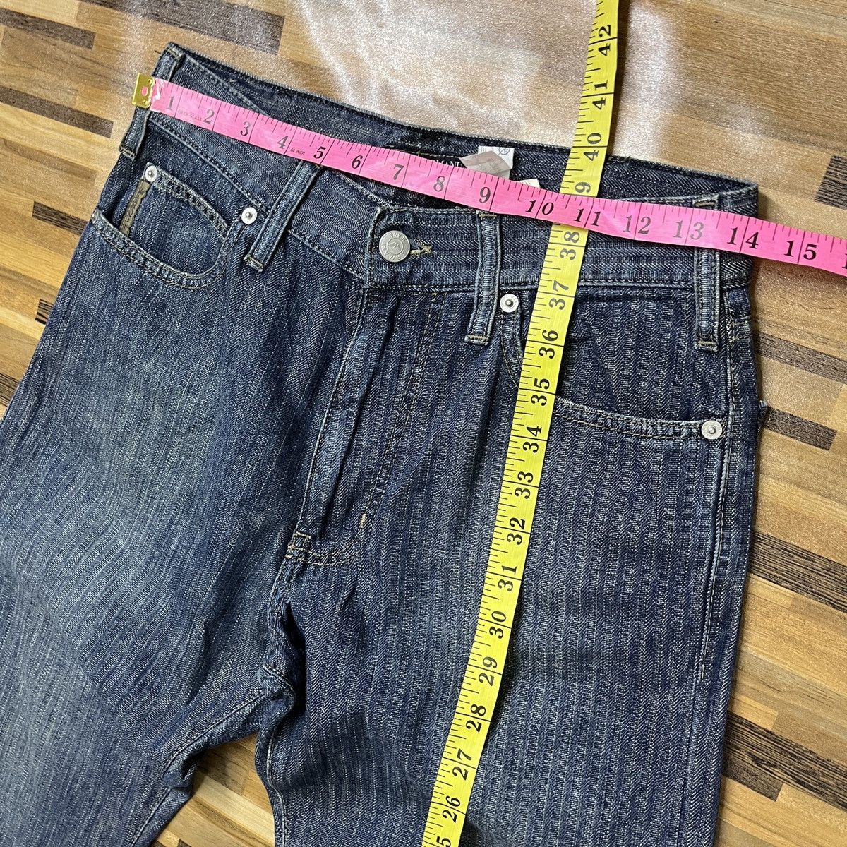 Armani × Vintage Vintage 90s Armani Jeans Striped Made In Italy Size US 29 - 3 Thumbnail