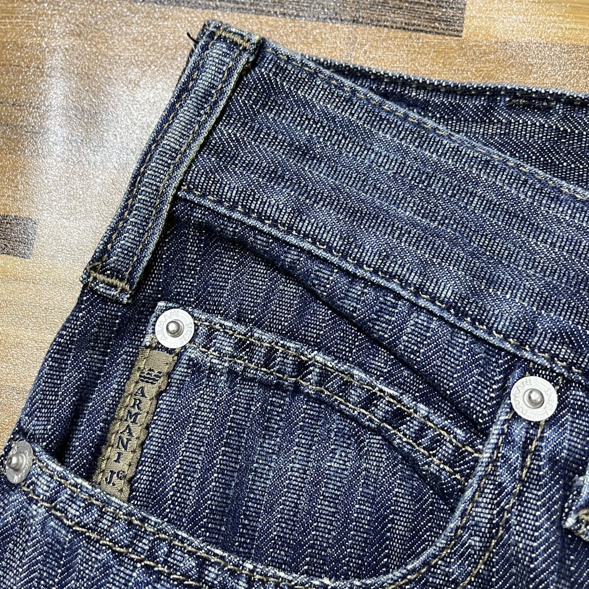 Armani × Vintage Vintage 90s Armani Jeans Striped Made In Italy Size US 29 - 7 Thumbnail
