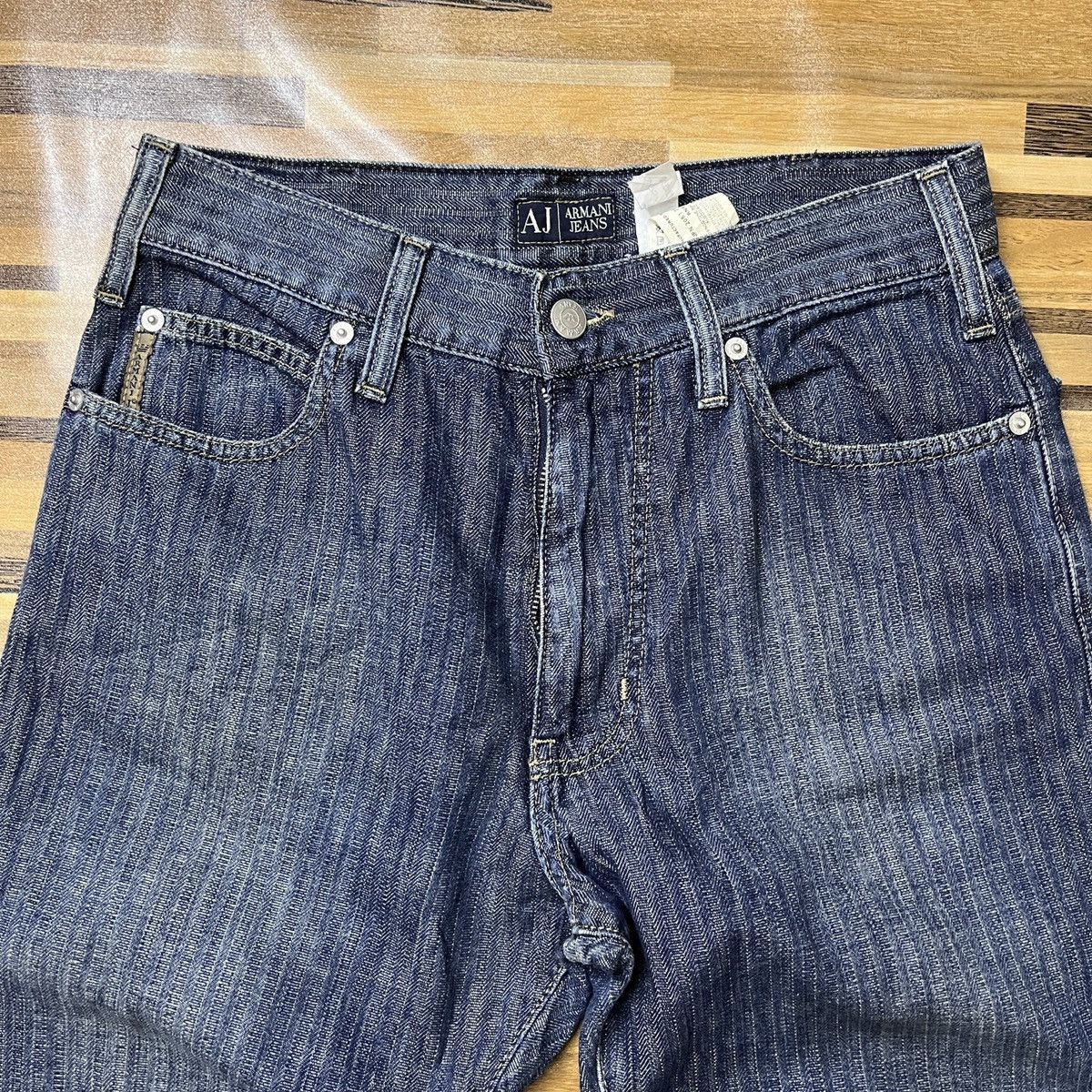 Armani × Vintage Vintage 90s Armani Jeans Striped Made In Italy Size US 29 - 5 Thumbnail