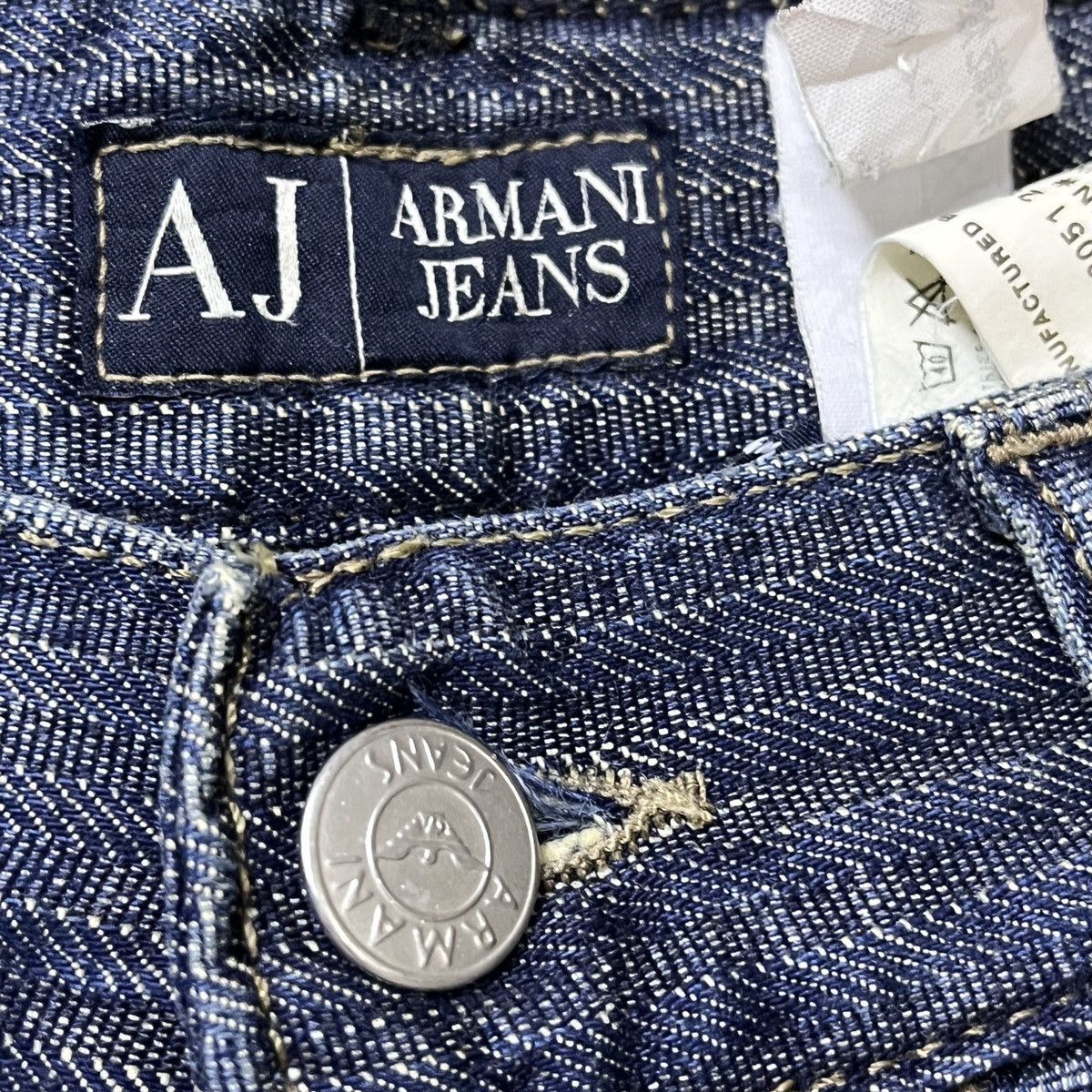 Armani × Vintage Vintage 90s Armani Jeans Striped Made In Italy Size US 29 - 6 Thumbnail