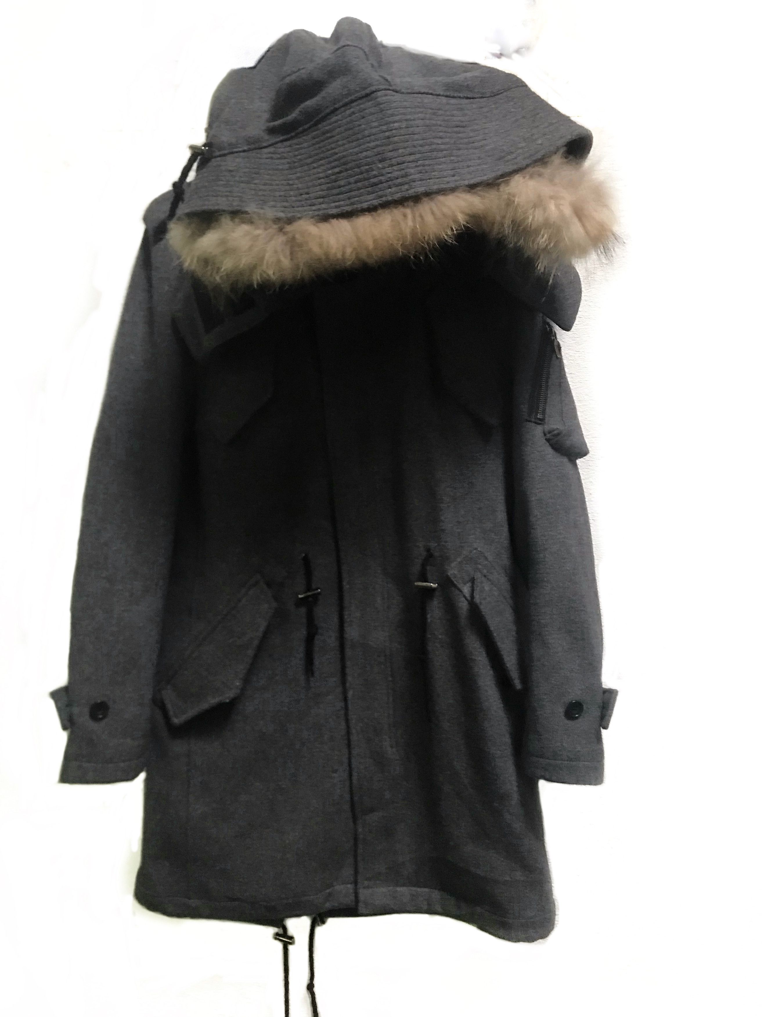 Tornado Mart Tornado Mart fox fur Hooded Parkas Wool Jacket | Grailed