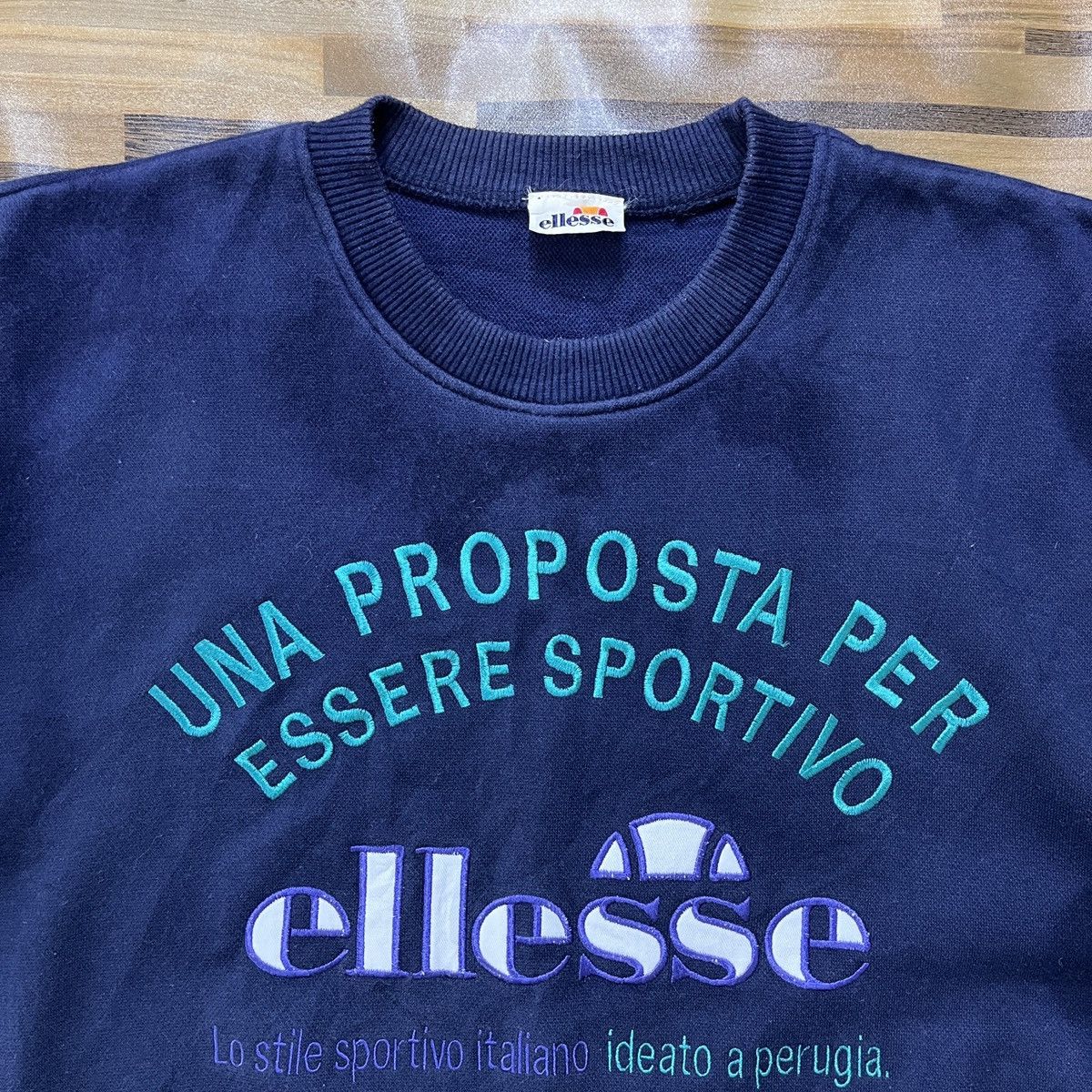 Ellesse × Vintage Vintage 90s Ellesse Sweater Big Logo Embroidered Size US L / EU 52-54 / 3 - 5 Thumbnail