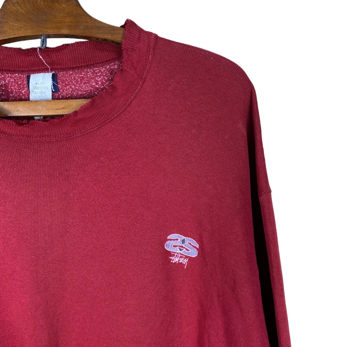 Stussy × Vintage VINTAGE MADE IN USA STUSSY WORN CONDITION SWEATSHIRT Size US XL / EU 56 / 4 - 3 Thumbnail