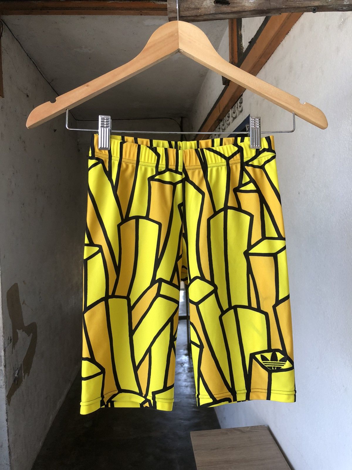 image of Adidas Short Pants With Fries Print in Yellow, Men's (Size 28)