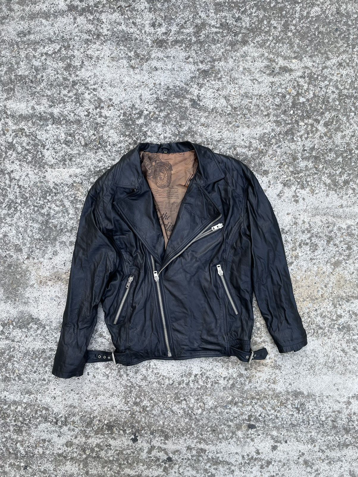 Vintage Leather jacket ykk zips