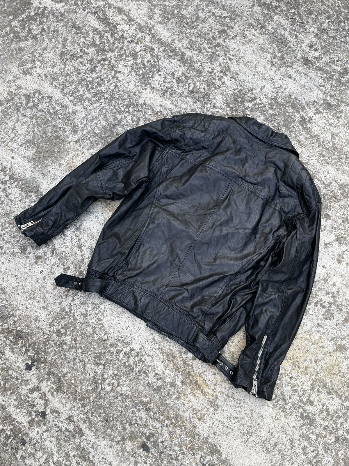 Vintage Leather jacket ykk zips