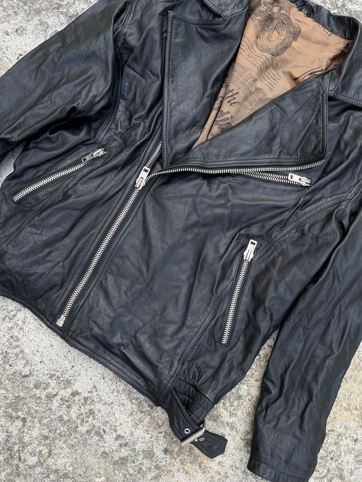 Vintage Leather jacket ykk zips