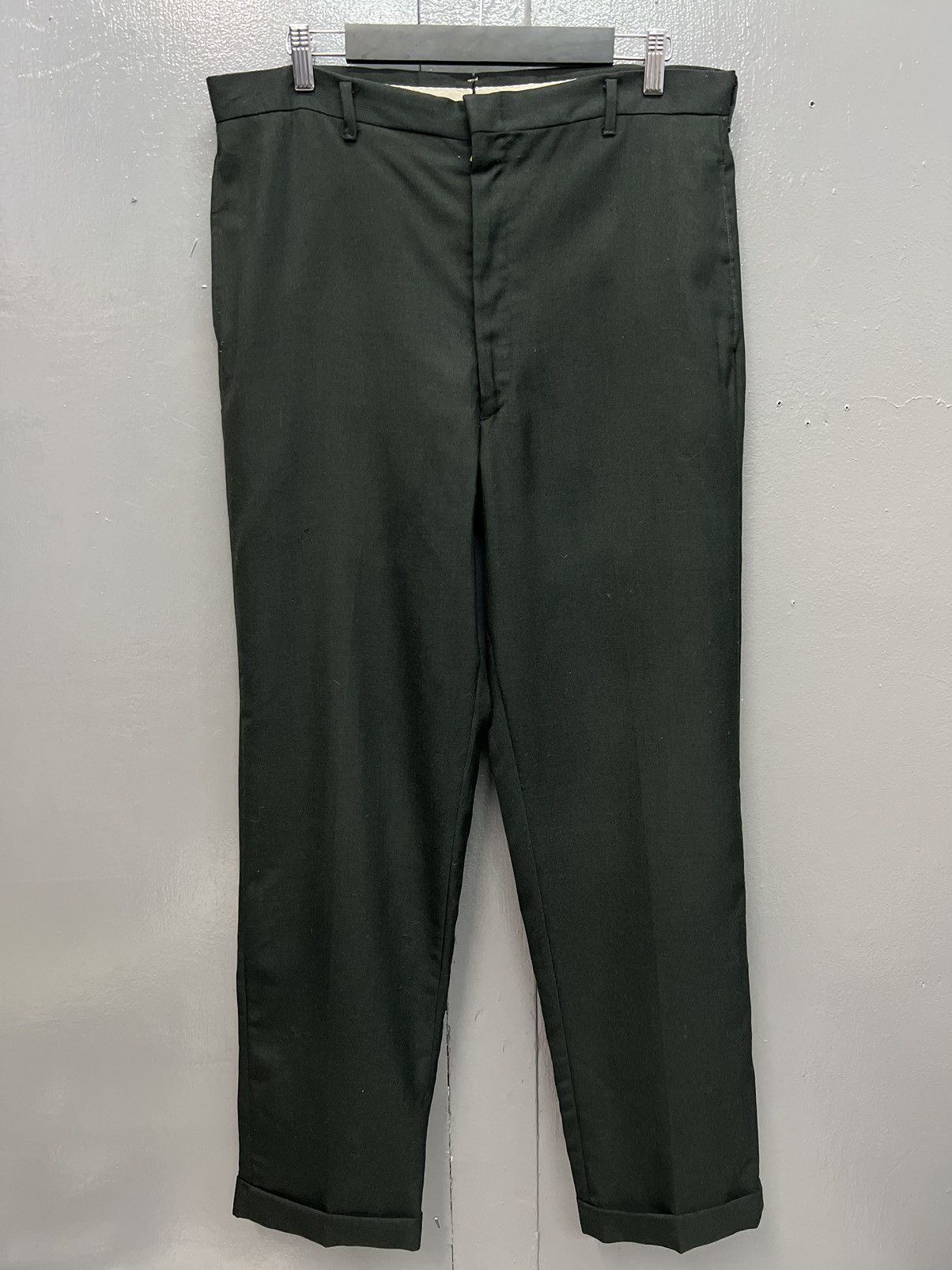 image of Vintagesears Proportion-Fit Slacks Pants Size 35 in Black, Men's