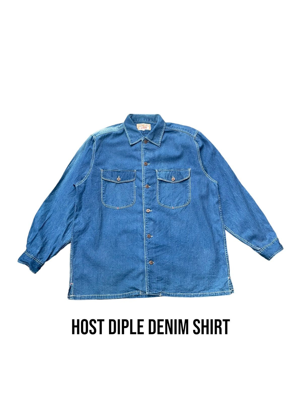 Japanese Brand Host Diple Denim Shirt Size US XL / EU 56 / 4 - 1 Thumbnail