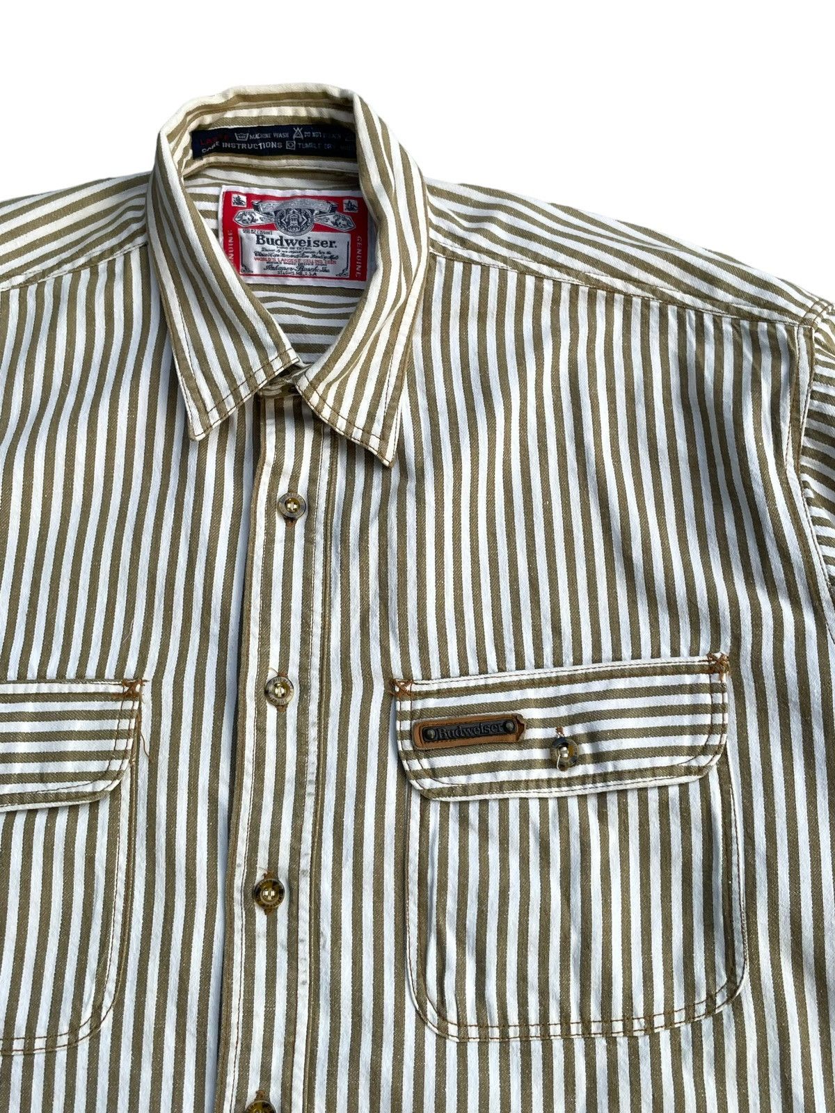 Budweiser × Vintage Vintage Budweiser Stripes Shirt Size US XL / EU 56 / 4 - 5 Thumbnail