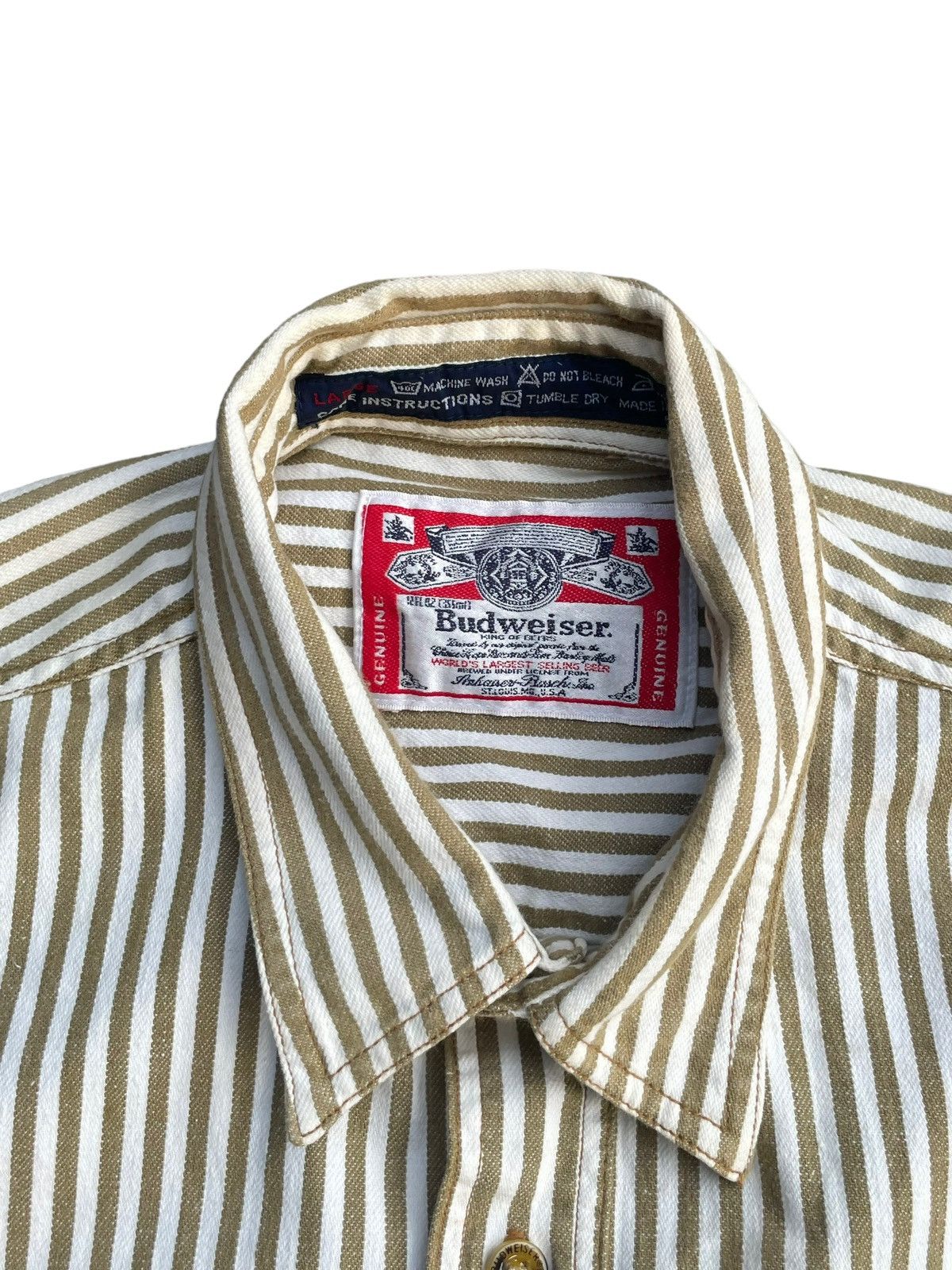 Budweiser × Vintage Vintage Budweiser Stripes Shirt Size US XL / EU 56 / 4 - 6 Thumbnail