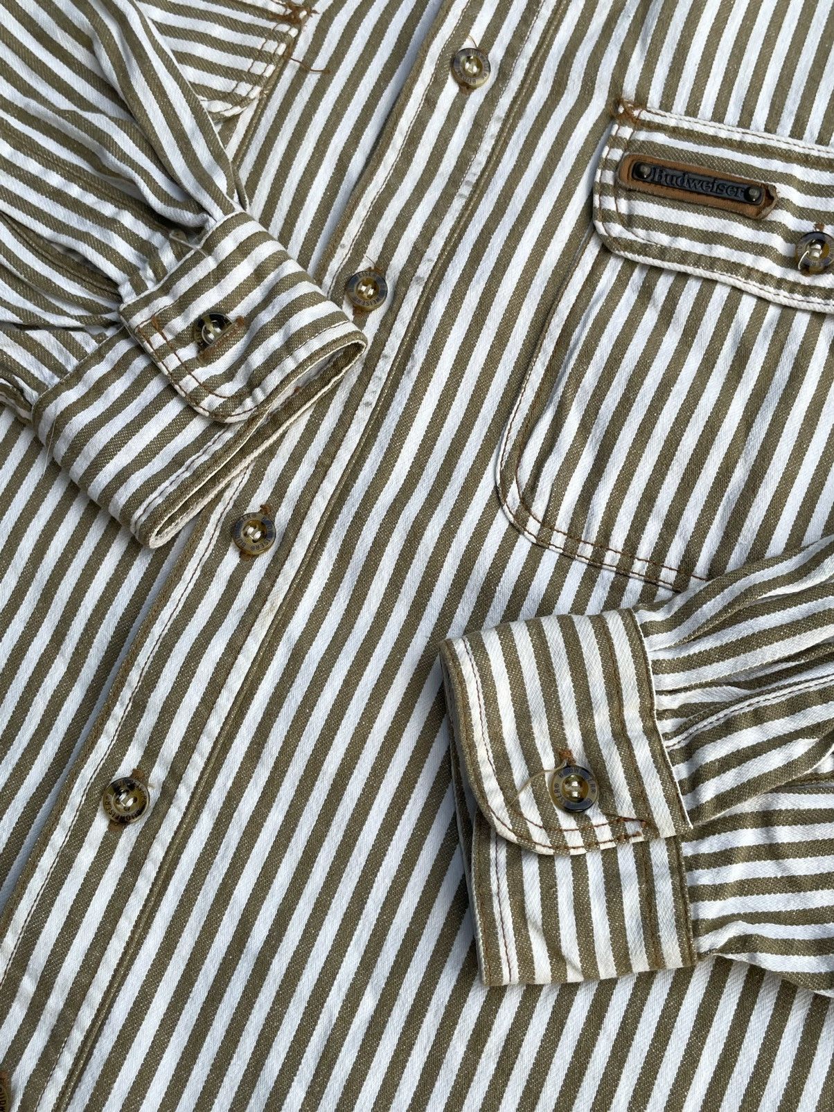 Budweiser × Vintage Vintage Budweiser Stripes Shirt Size US XL / EU 56 / 4 - 8 Thumbnail