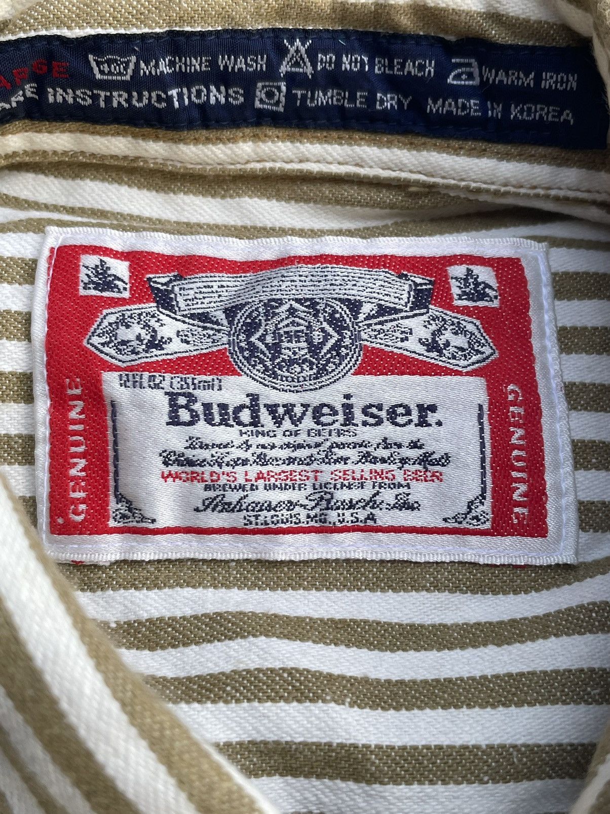 Budweiser × Vintage Vintage Budweiser Stripes Shirt Size US XL / EU 56 / 4 - 9 Thumbnail