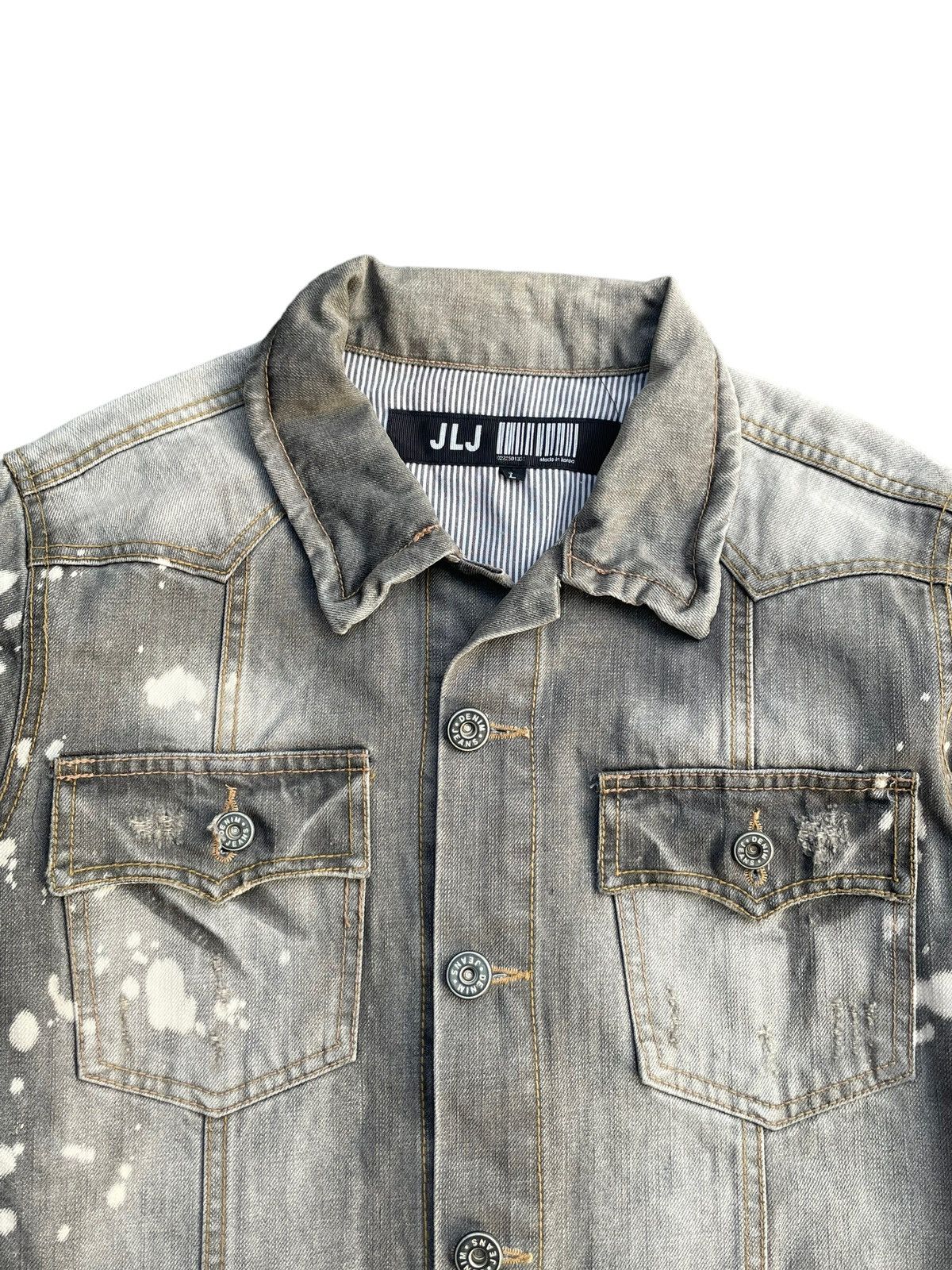 Japanese Brand JLJ Bleached Distresed Denim Shirt Size US M / EU 48-50 / 2 - 4 Thumbnail