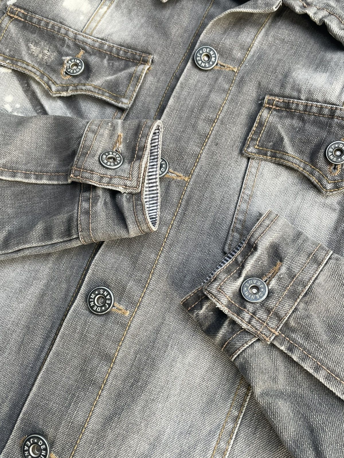 Japanese Brand JLJ Bleached Distresed Denim Shirt Size US M / EU 48-50 / 2 - 8 Thumbnail