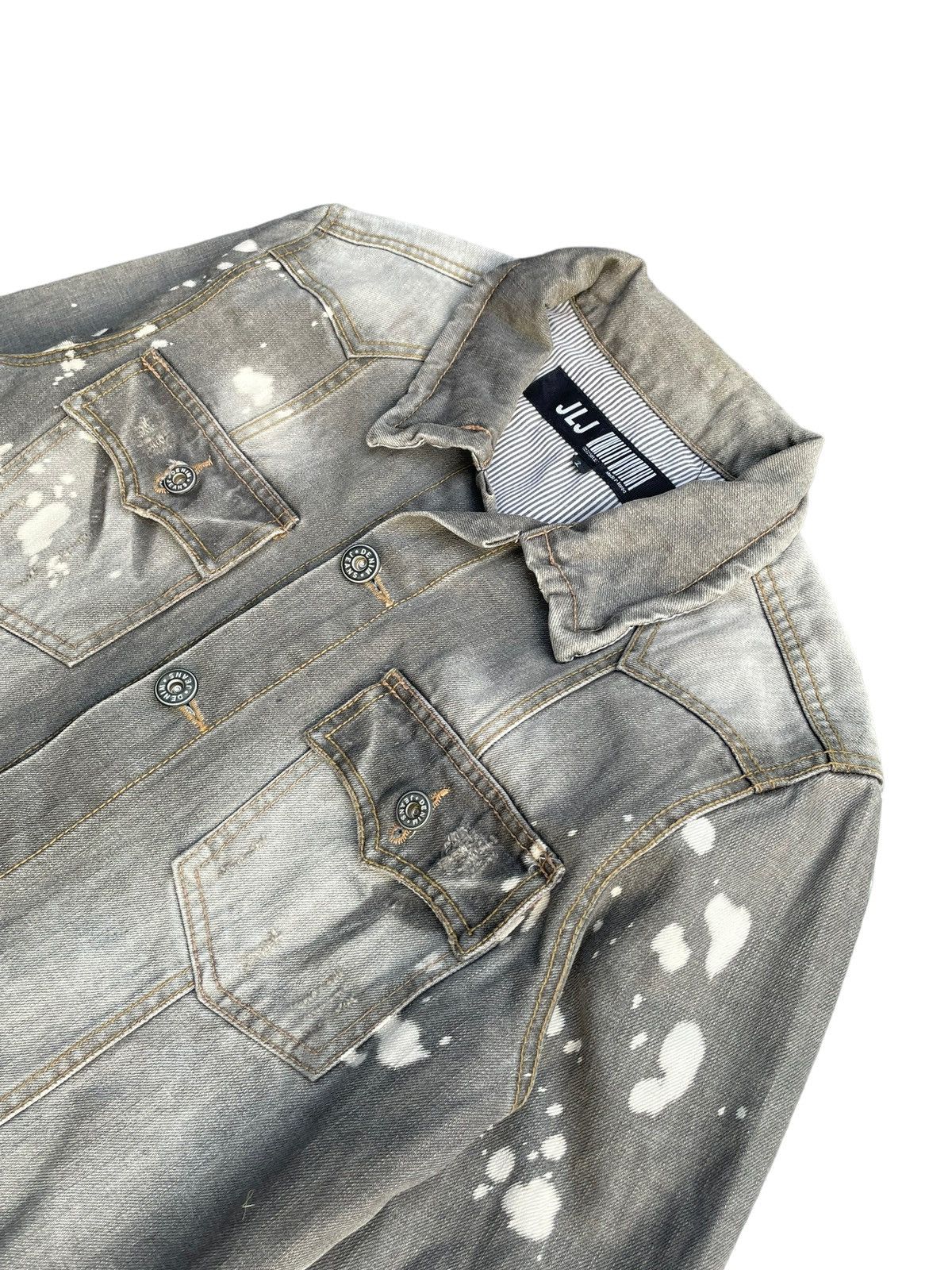 Japanese Brand JLJ Bleached Distresed Denim Shirt Size US M / EU 48-50 / 2 - 2 Thumbnail