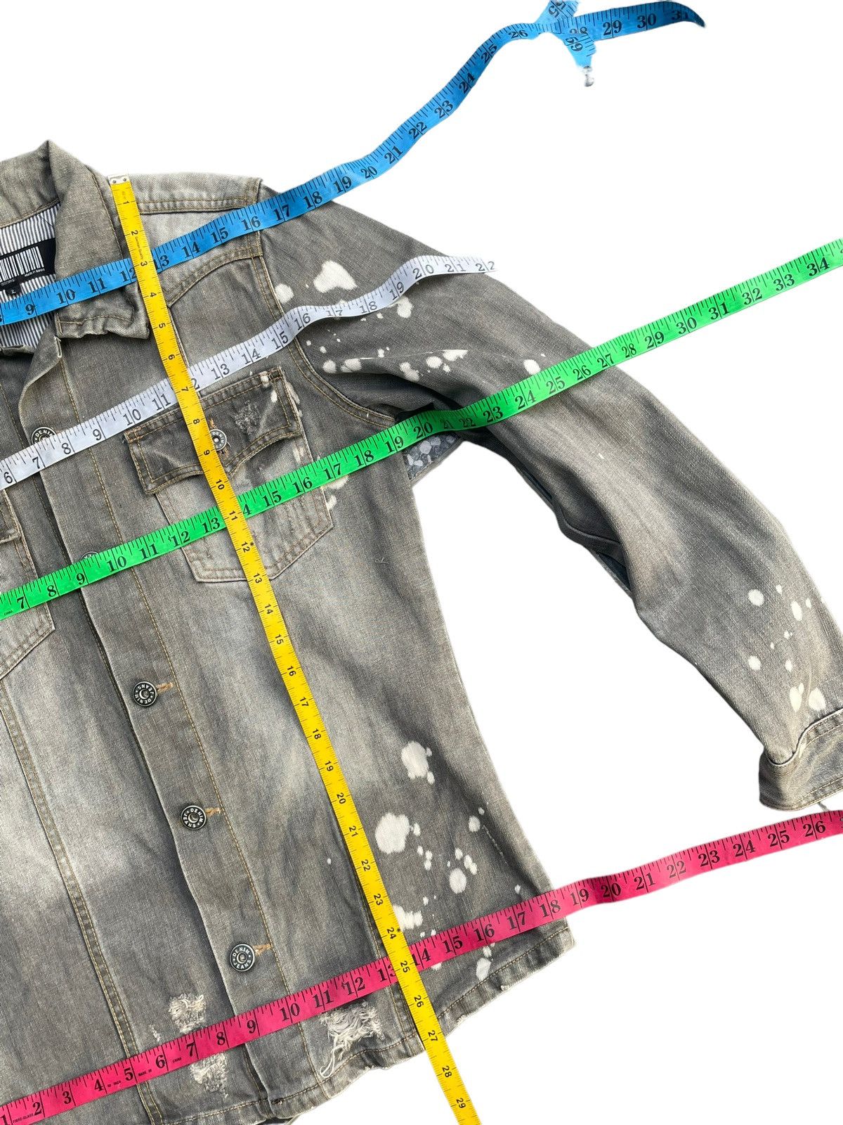 Japanese Brand JLJ Bleached Distresed Denim Shirt Size US M / EU 48-50 / 2 - 12 Thumbnail