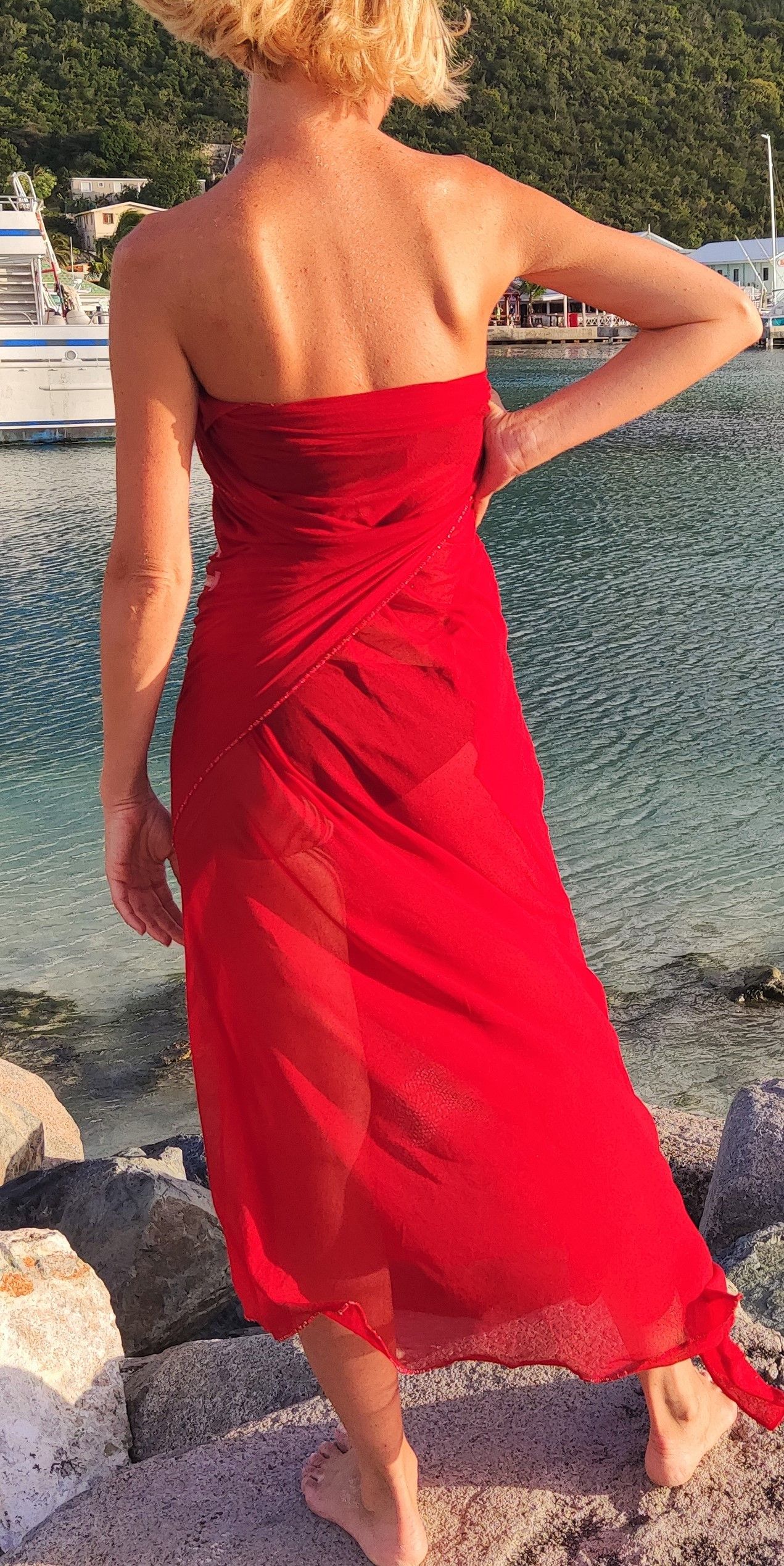 Jean Paul Gaultier Jean Paul Gaultier Red Soleil Logo Mesh Top Pareo Dress Size S / US 4 / IT 40 - 8 Thumbnail