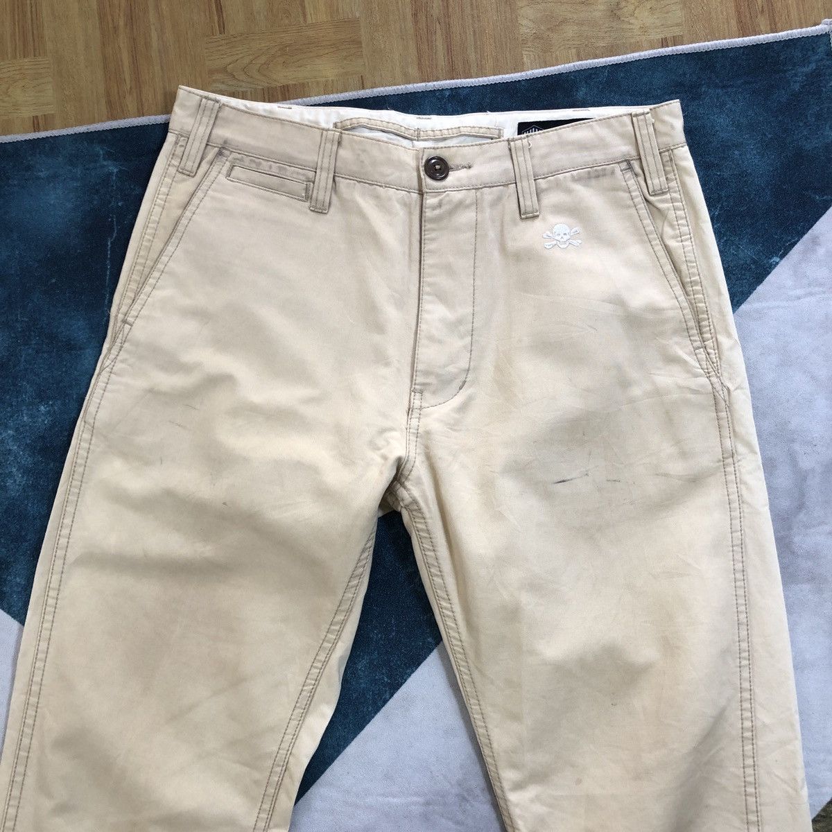 Japanese Brand × Neighborhood × izzue Neighborhood x Izzue Military Chino Khaki Distressed Pant Size US 32 / EU 48 - 2 Thumbnail