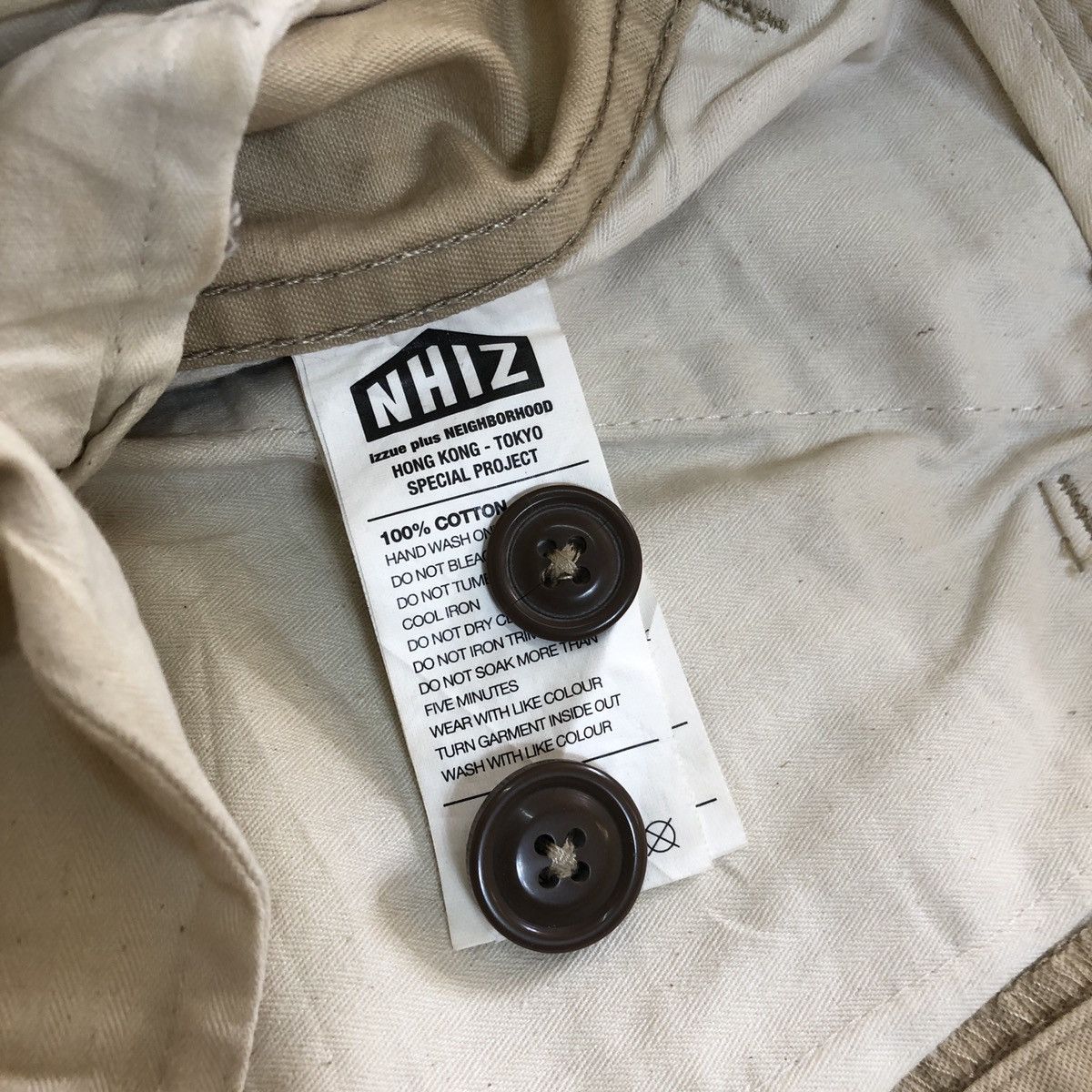 Japanese Brand × Neighborhood × izzue Neighborhood x Izzue Military Chino Khaki Distressed Pant Size US 32 / EU 48 - 14 Thumbnail