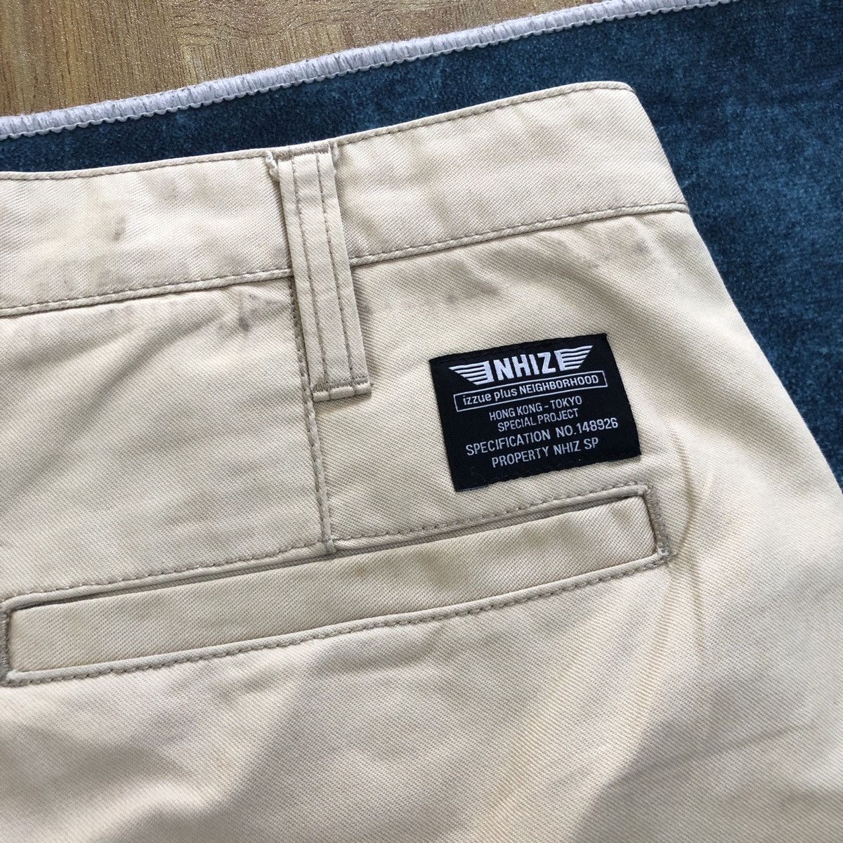 Japanese Brand × Neighborhood × izzue Neighborhood x Izzue Military Chino Khaki Distressed Pant Size US 32 / EU 48 - 12 Thumbnail