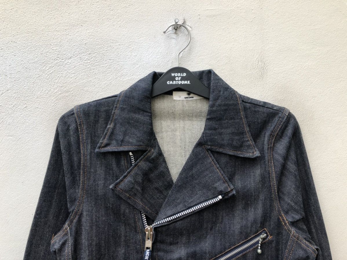 Japanese Brand Superlovers Lovers Rock Double Collar Denim Punk Jacket Size US M / EU 48-50 / 2 - 7 Thumbnail