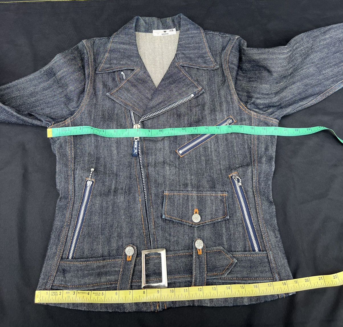 Japanese Brand Superlovers Lovers Rock Double Collar Denim Punk Jacket Size US M / EU 48-50 / 2 - 2 Thumbnail