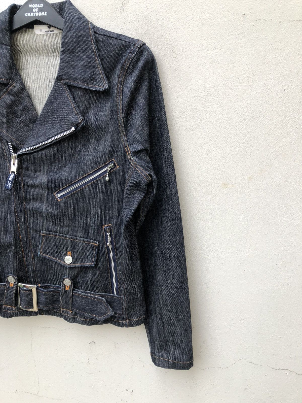 Japanese Brand Superlovers Lovers Rock Double Collar Denim Punk Jacket Size US M / EU 48-50 / 2 - 8 Thumbnail