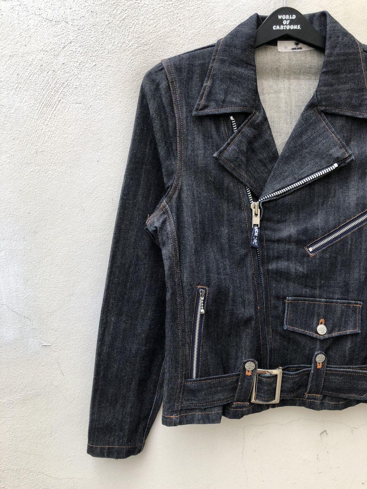 Japanese Brand Superlovers Lovers Rock Double Collar Denim Punk Jacket Size US M / EU 48-50 / 2 - 9 Thumbnail