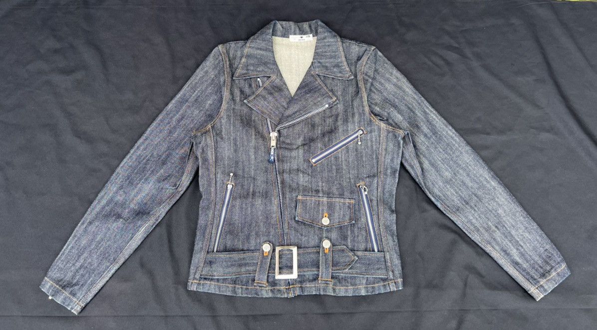 image of Superlovers Lovers Rock Double Collar Denim Punk Jacket, Men's (Size Medium)