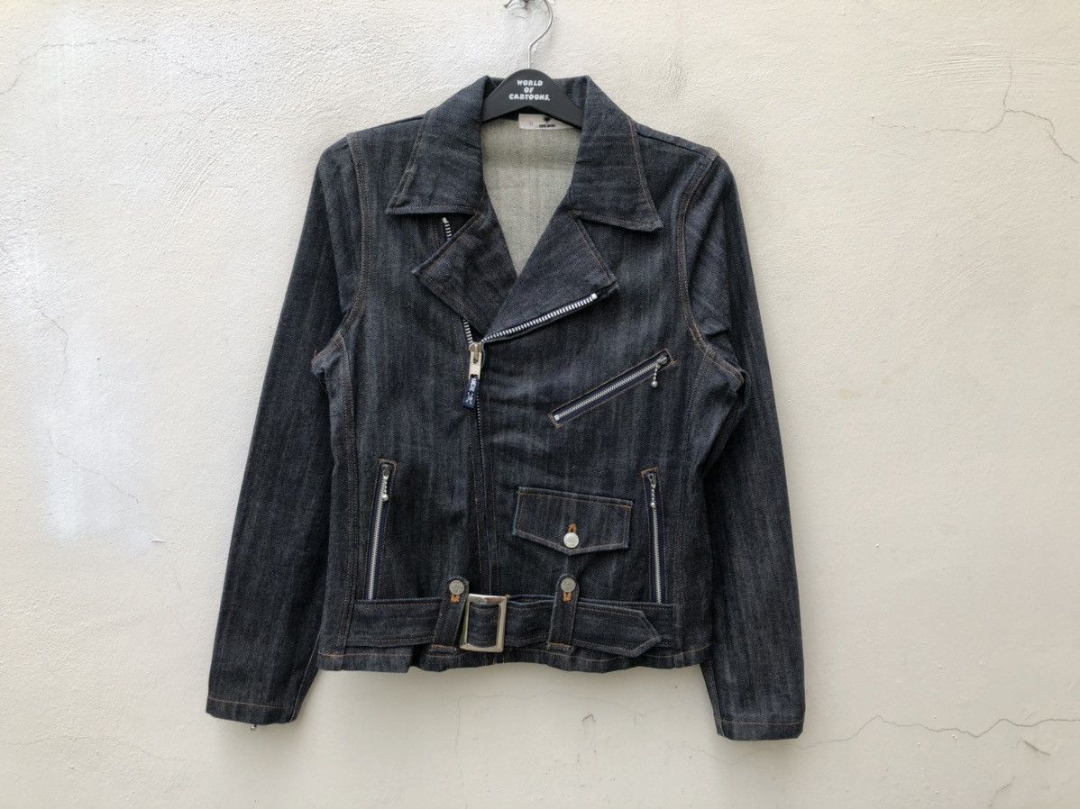 Japanese Brand Superlovers Lovers Rock Double Collar Denim Punk Jacket Size US M / EU 48-50 / 2 - 6 Thumbnail
