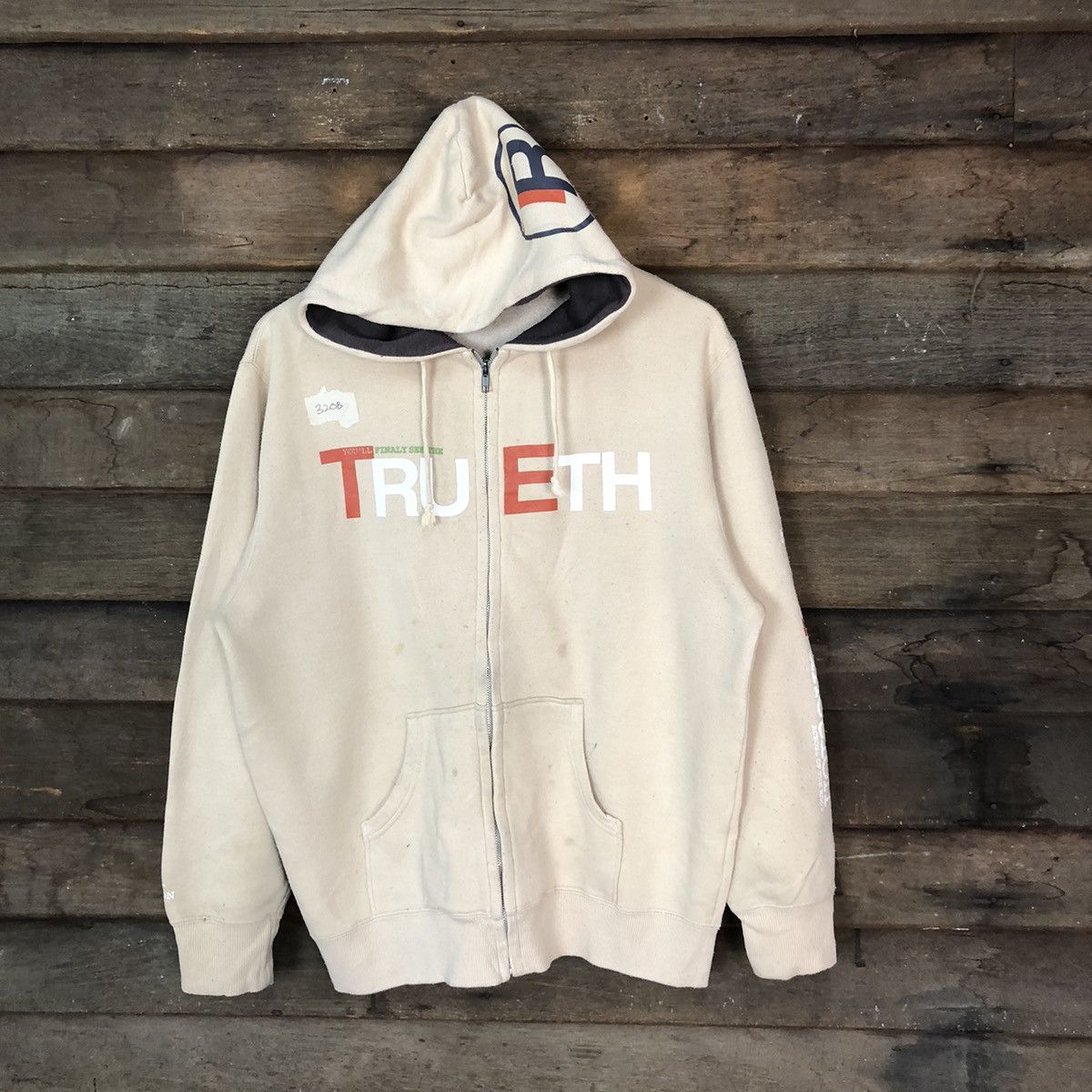 image of Vintage Proposition Ii Cream Hoodie Sweatshirt 320B, Men's (Size Large)
