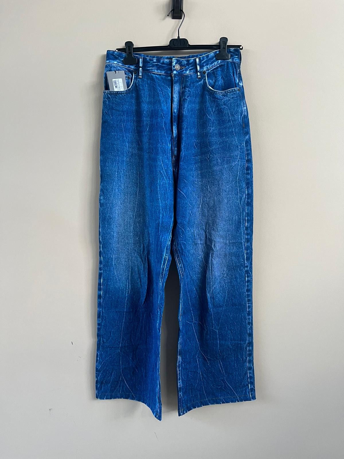 image of Balenciaga Trompe L’Oleil Vintage Jersey Pants In Blue, Men's (Size 30)