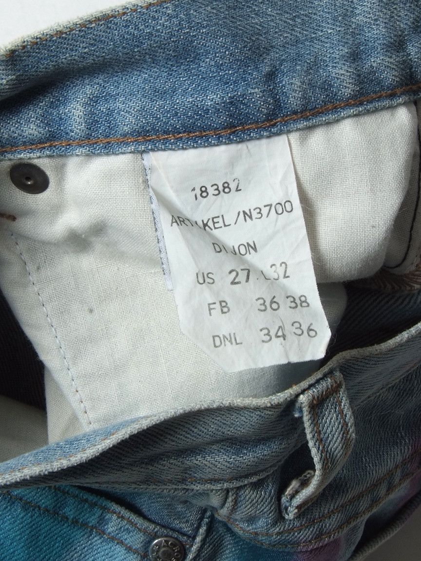 Japanese Brand RaRe Vintage y2k ACROSS Flared Paint Spray Denim Jeans Size 27" / US 4 / IT 40 - 8 Thumbnail