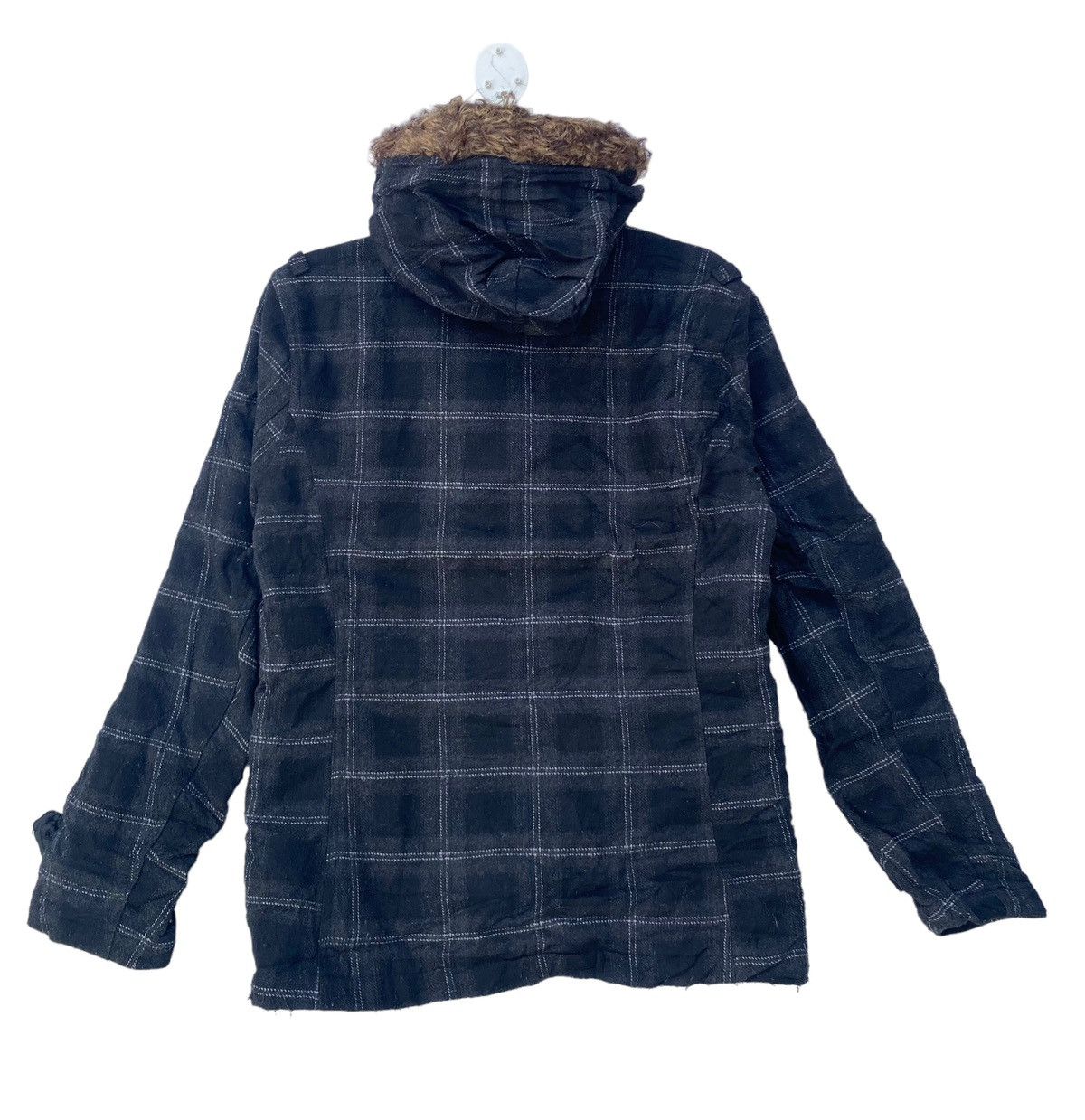 In The Attic In The Attic cargo pocket checkered fur neck lined jacket Size L / US 10 / IT 46 - 4 Thumbnail