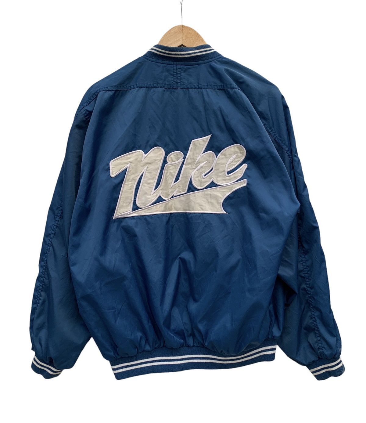 image of 90's Nike Baseball Varsity Jacket in Blue, Men's (Size Medium)
