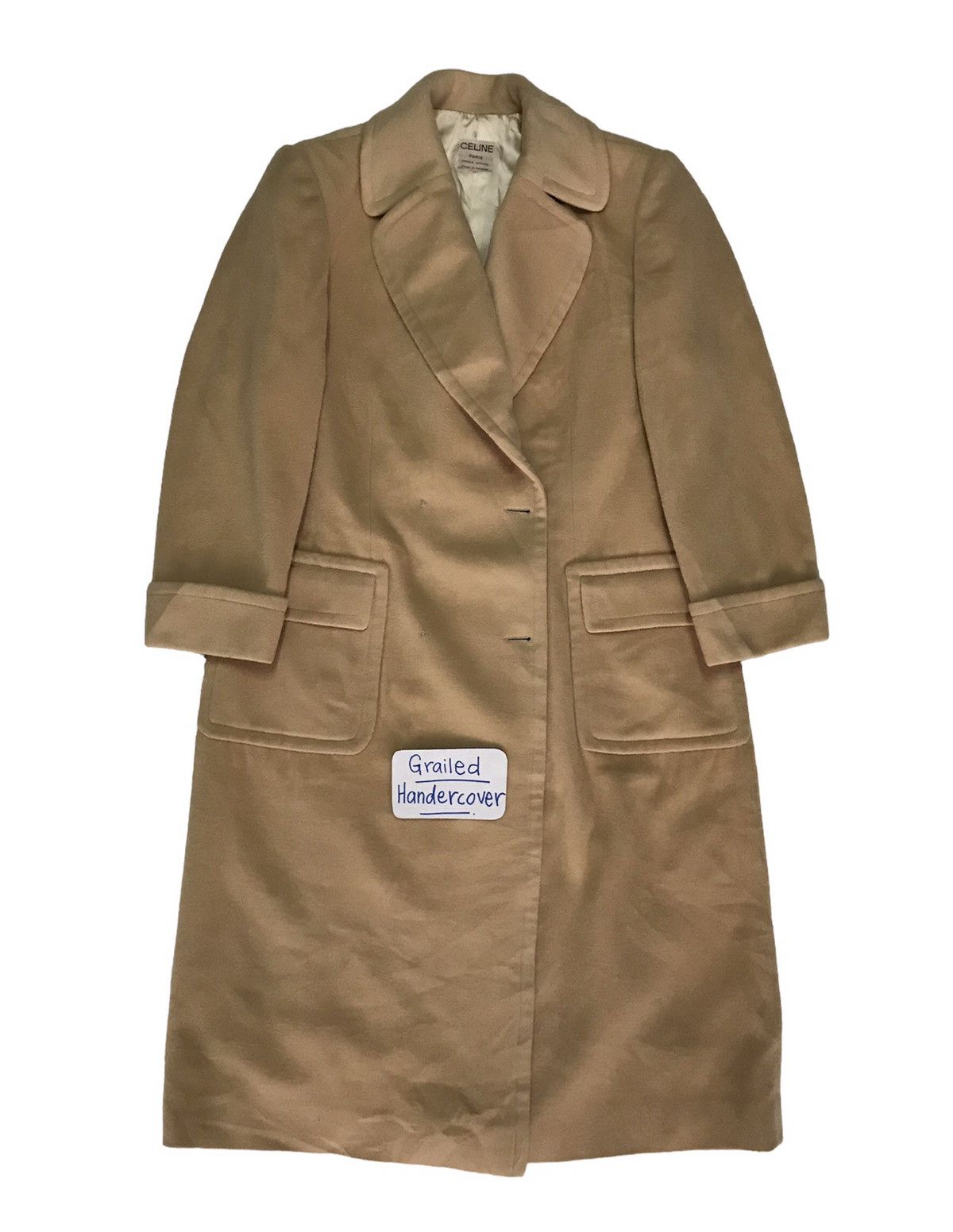 image of Celine Paris Wool Double Breast Long Coat, Women's (Size Medium)