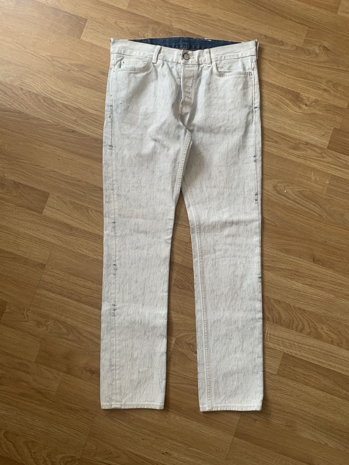 image of Maison Margiela White Painted Jeans, Men's (Size 30)