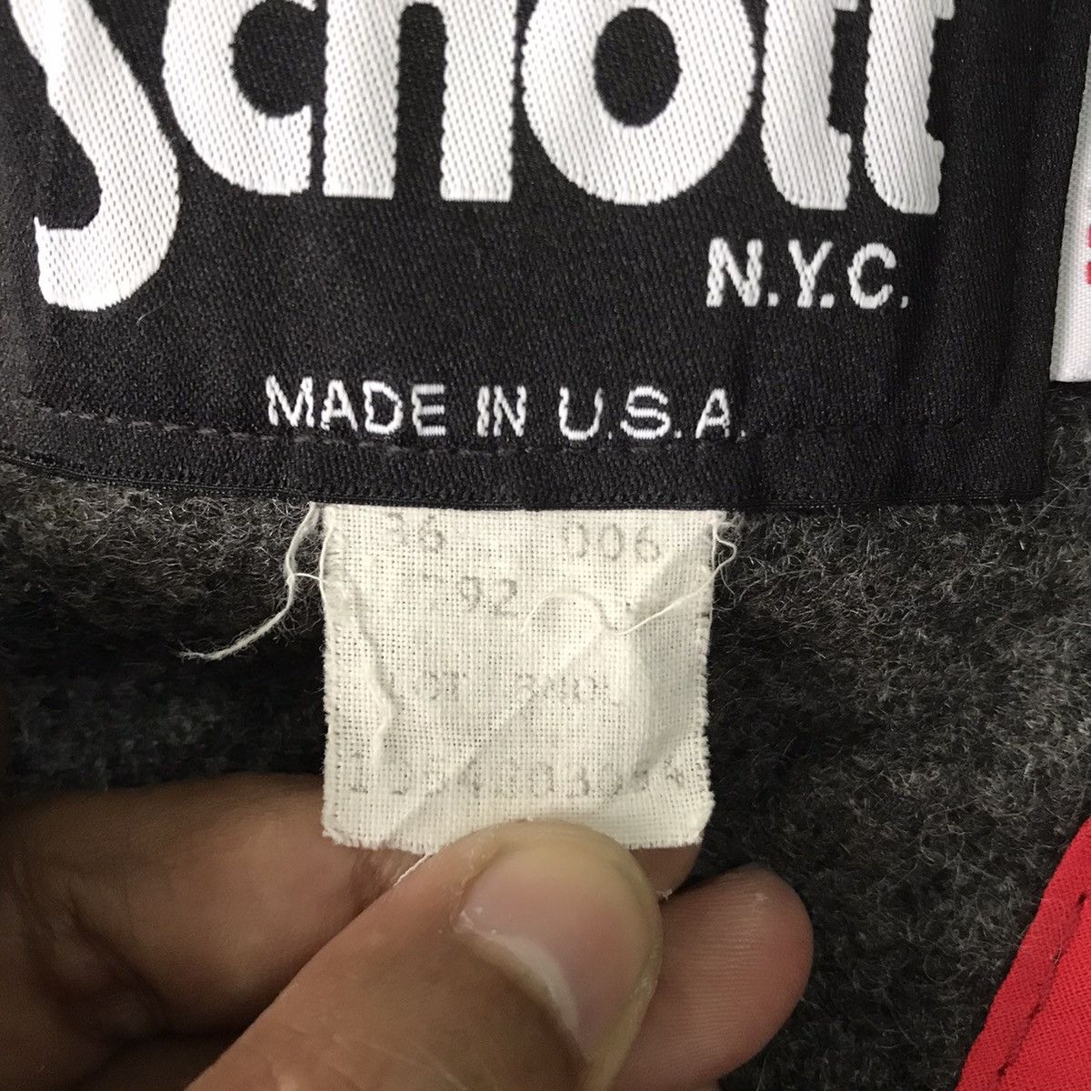 Schott Rare Schott NYC Belted Leather Wool Jacket Hooded Size US L / EU 52-54 / 3 - 20 Thumbnail