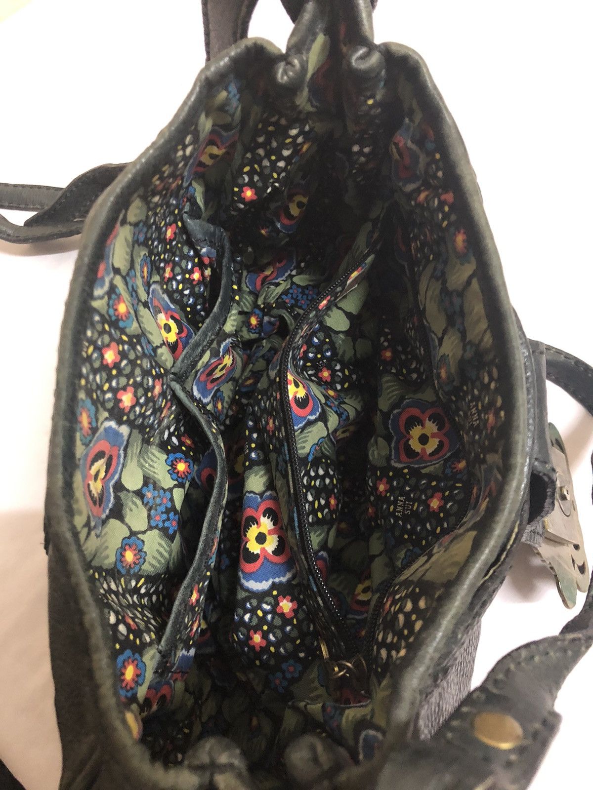Anna Sui × Leather Anna Sui Genuine Leather Sling Bag By Designer Size ONE SIZE - 9 Thumbnail
