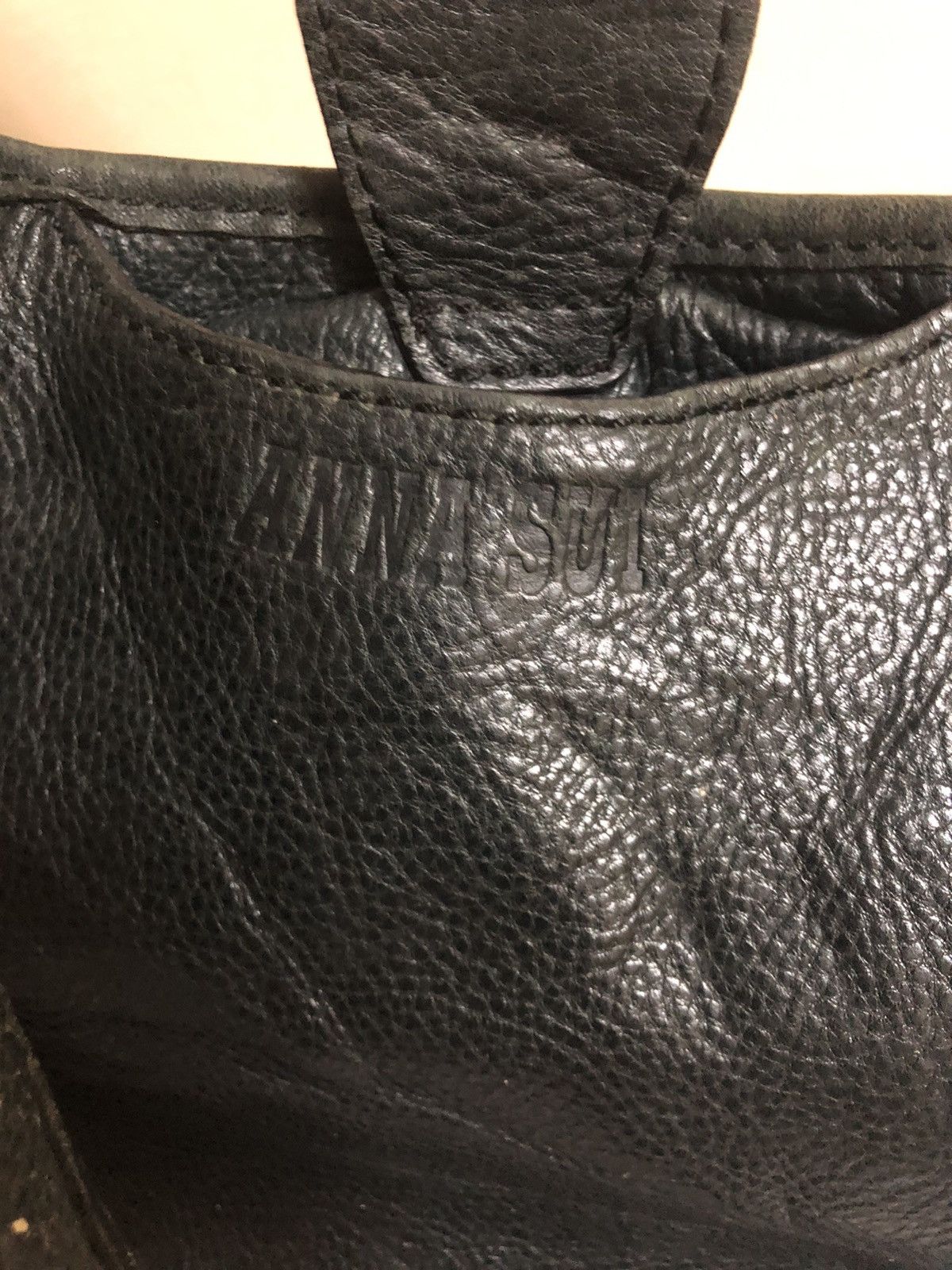 Anna Sui × Leather Anna Sui Genuine Leather Sling Bag By Designer Size ONE SIZE - 13 Thumbnail