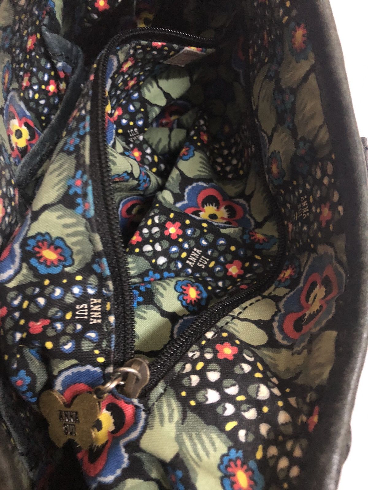 Anna Sui × Leather Anna Sui Genuine Leather Sling Bag By Designer Size ONE SIZE - 10 Thumbnail